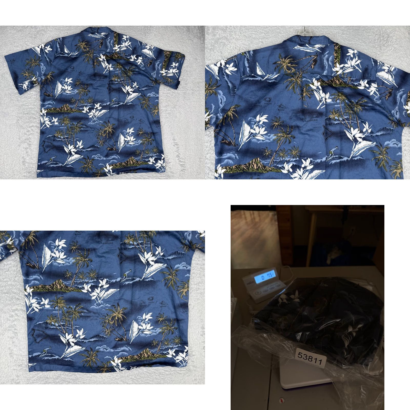 Vintage Palmwave Shirt Palmwave Blue Floral 100% Cotton Short Sleeve Button-Up | 2XL Mens Adult Hawaiian Pattern Classic? Size US XXL / EU 58 / 5 - 9 Thumbnail