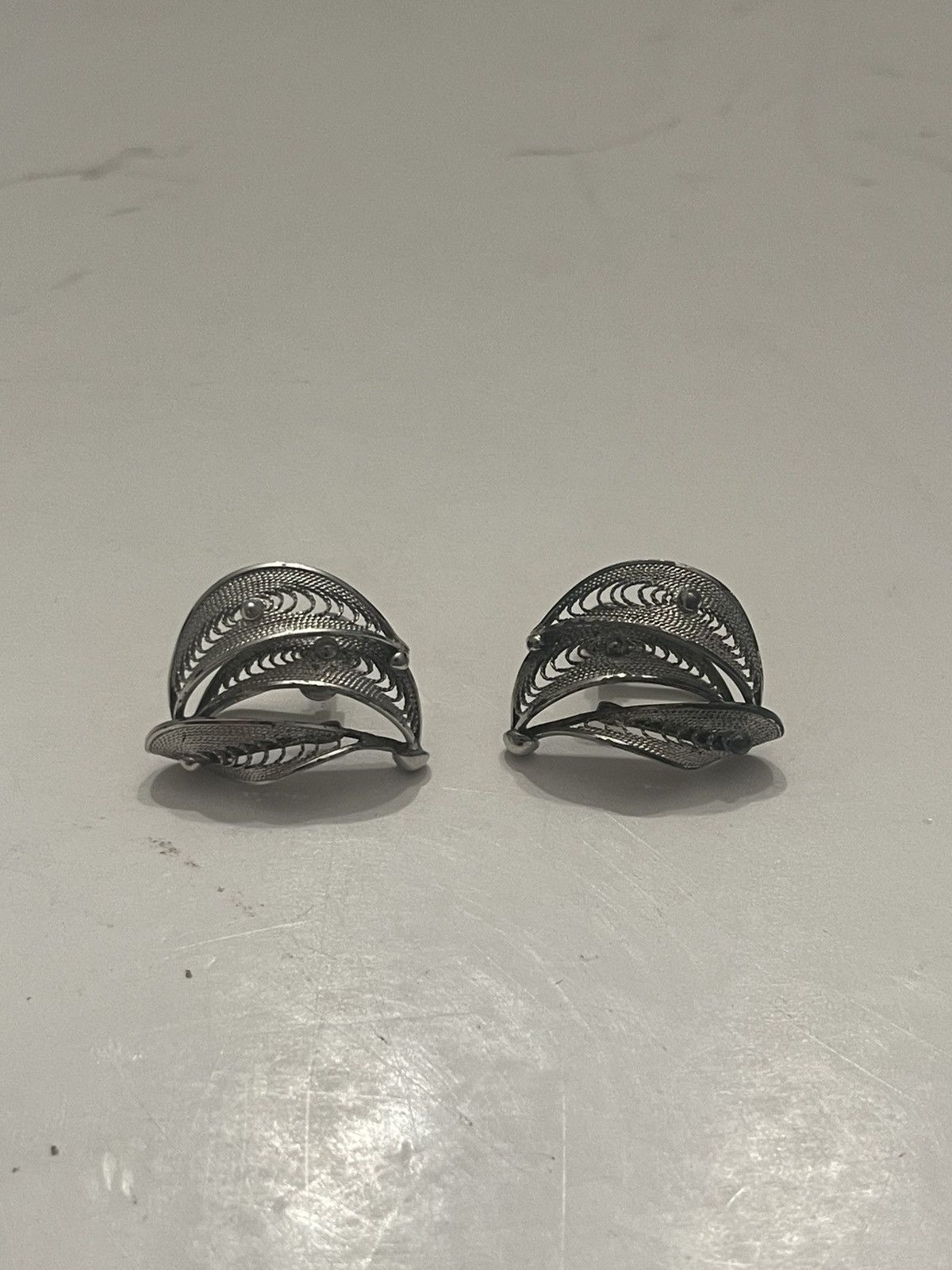 Other Vintage Sterling Silver Curve Lace Design Size ONE SIZE - 1 Thumbnail