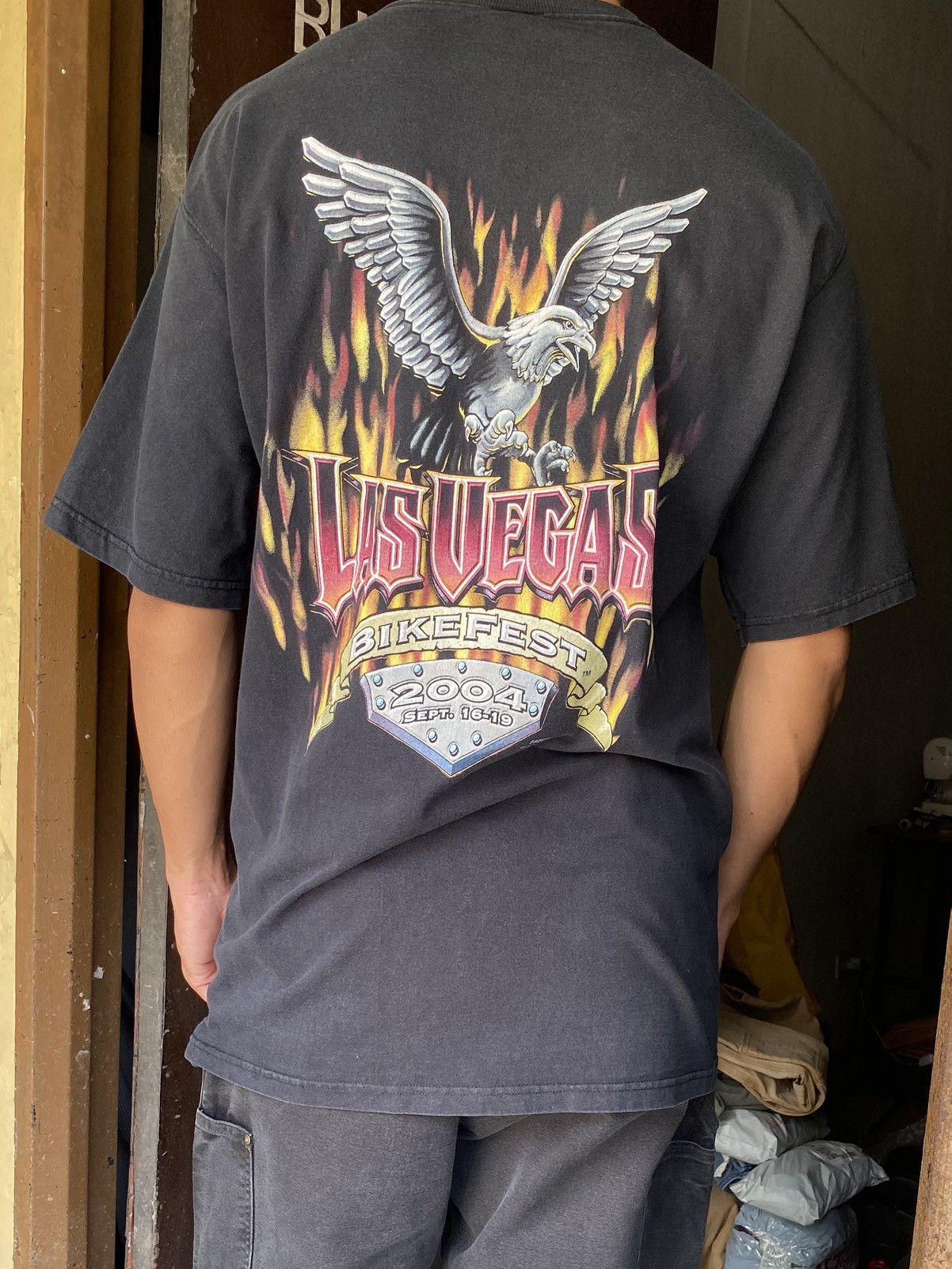 Vintage Vintage Las vegas flaming background metal eagle Size US XL / EU 56 / 4 - 2 Thumbnail