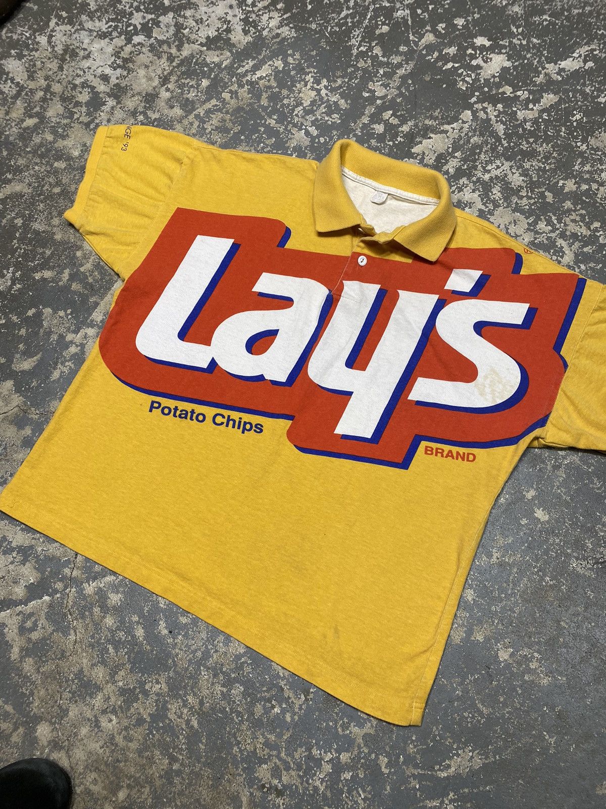 Vintage Vintage Lays Potato Chips Challenge 1993 Polo Tshirt Size US L / EU 52-54 / 3 - 2 Thumbnail