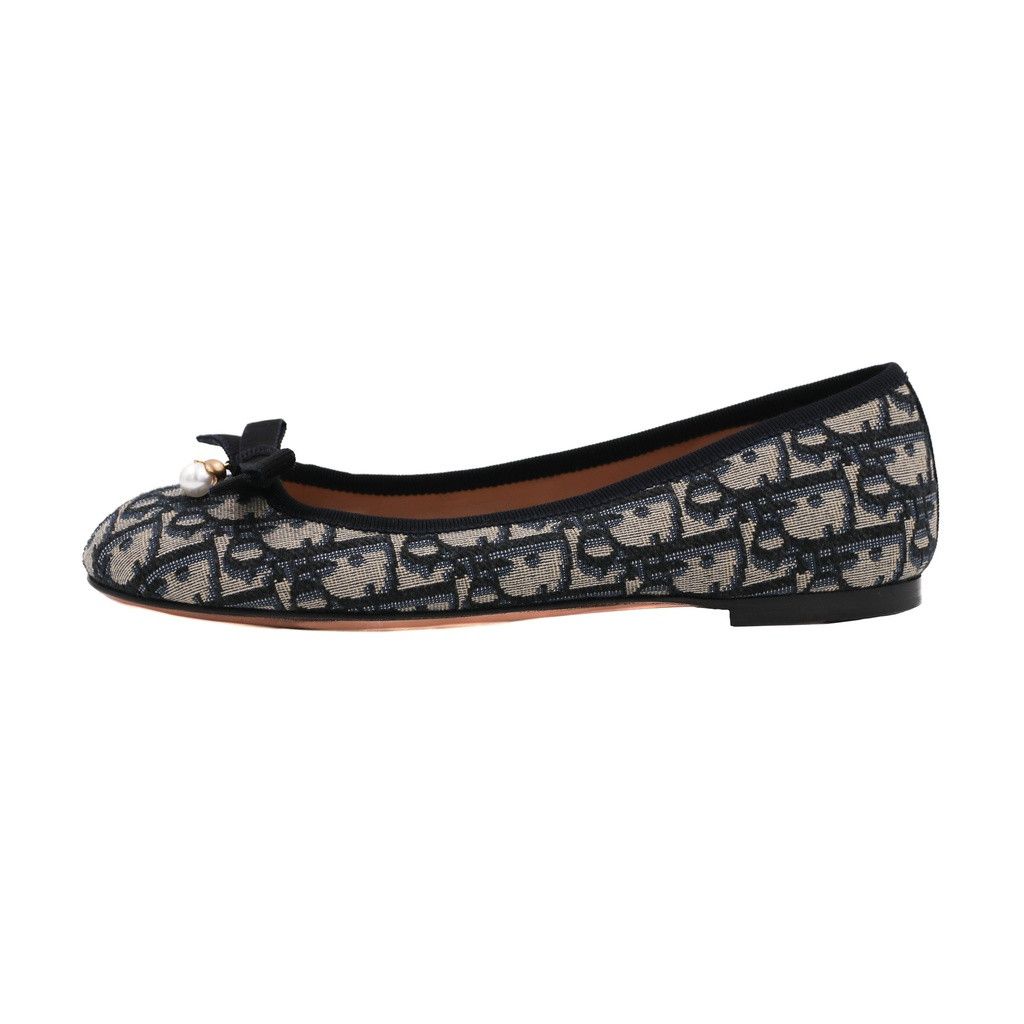Dior os11x0326 Poeme Ballet Flats in Blue / Beige Size US 8 / IT 38 - 1 Thumbnail