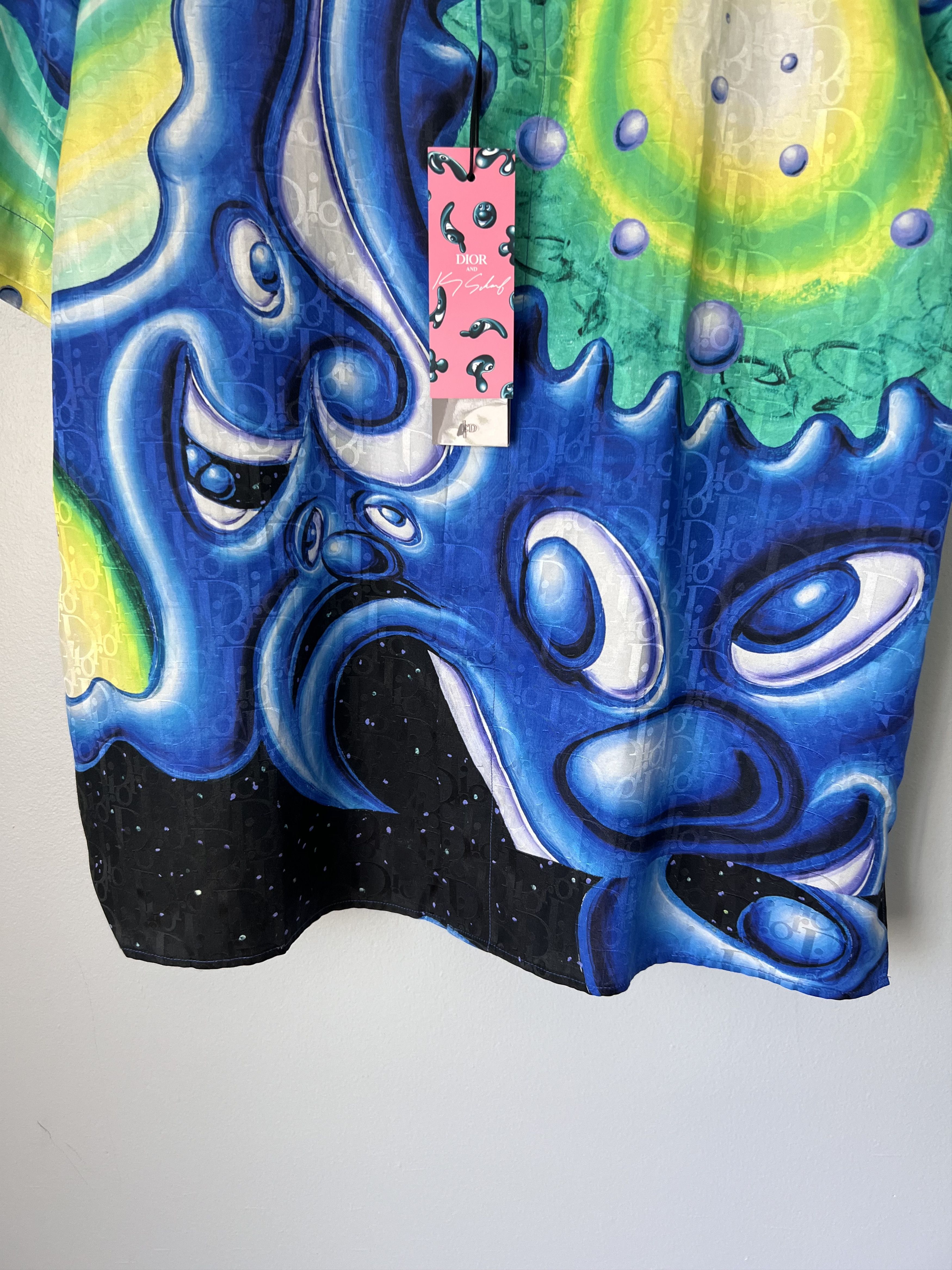 Dior Dior Kenny Scharf Oblique Logo Silk Shirt Size US M / EU 48-50 / 2 - 3 Thumbnail