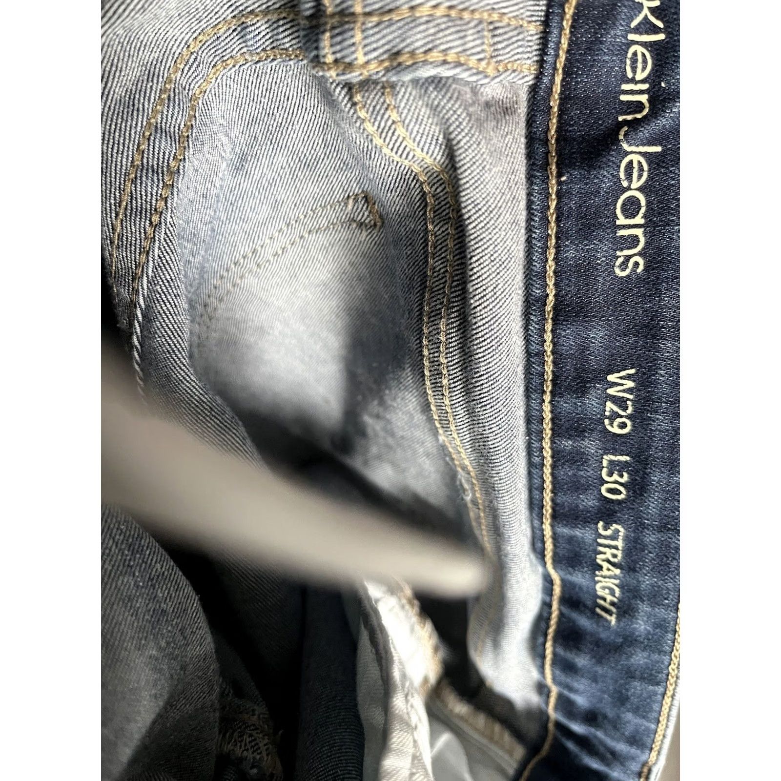 Calvin Klein Calvin Klein Jeans Pants Womens 29x30 Blue Dark Wash Denim Straight Leg Mid Rise Size 29" - 5 Thumbnail