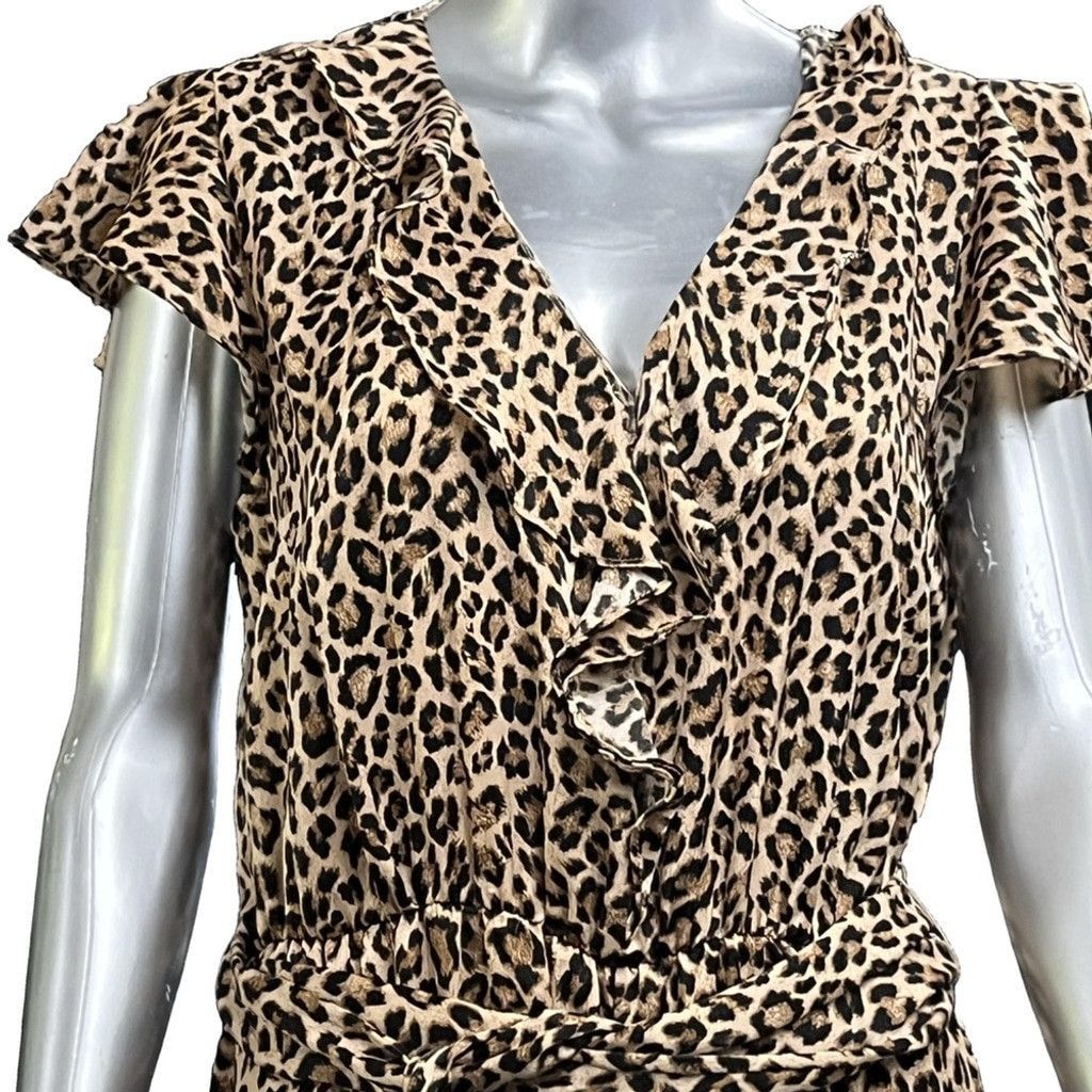 Other Chic Leopard Print Jumpsuit with Wrap Detail & Belt – NWT Size L / US 10 / IT 46 - 7 Thumbnail