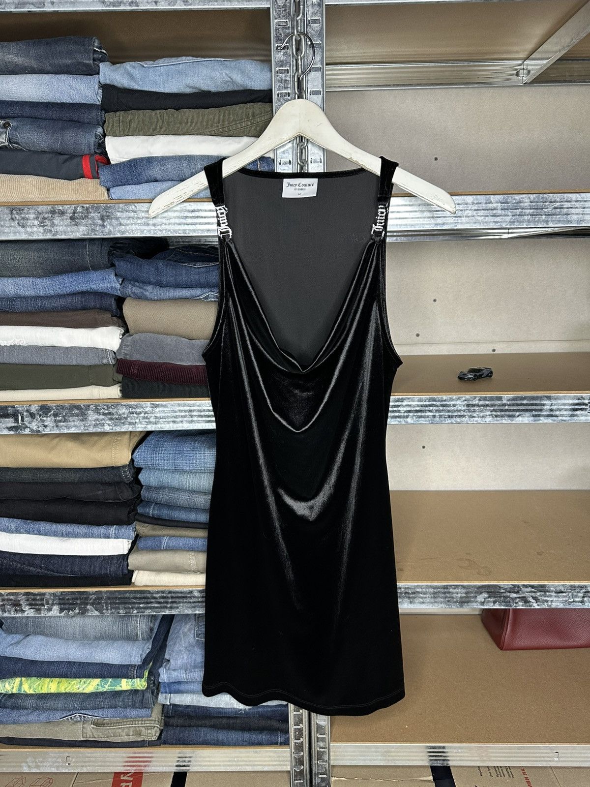 Juicy Couture Juicy Couture Velvet Dress Draped Neck Logo Straps Size M Size M / US 6-8 / IT 42-44 - 1 Thumbnail