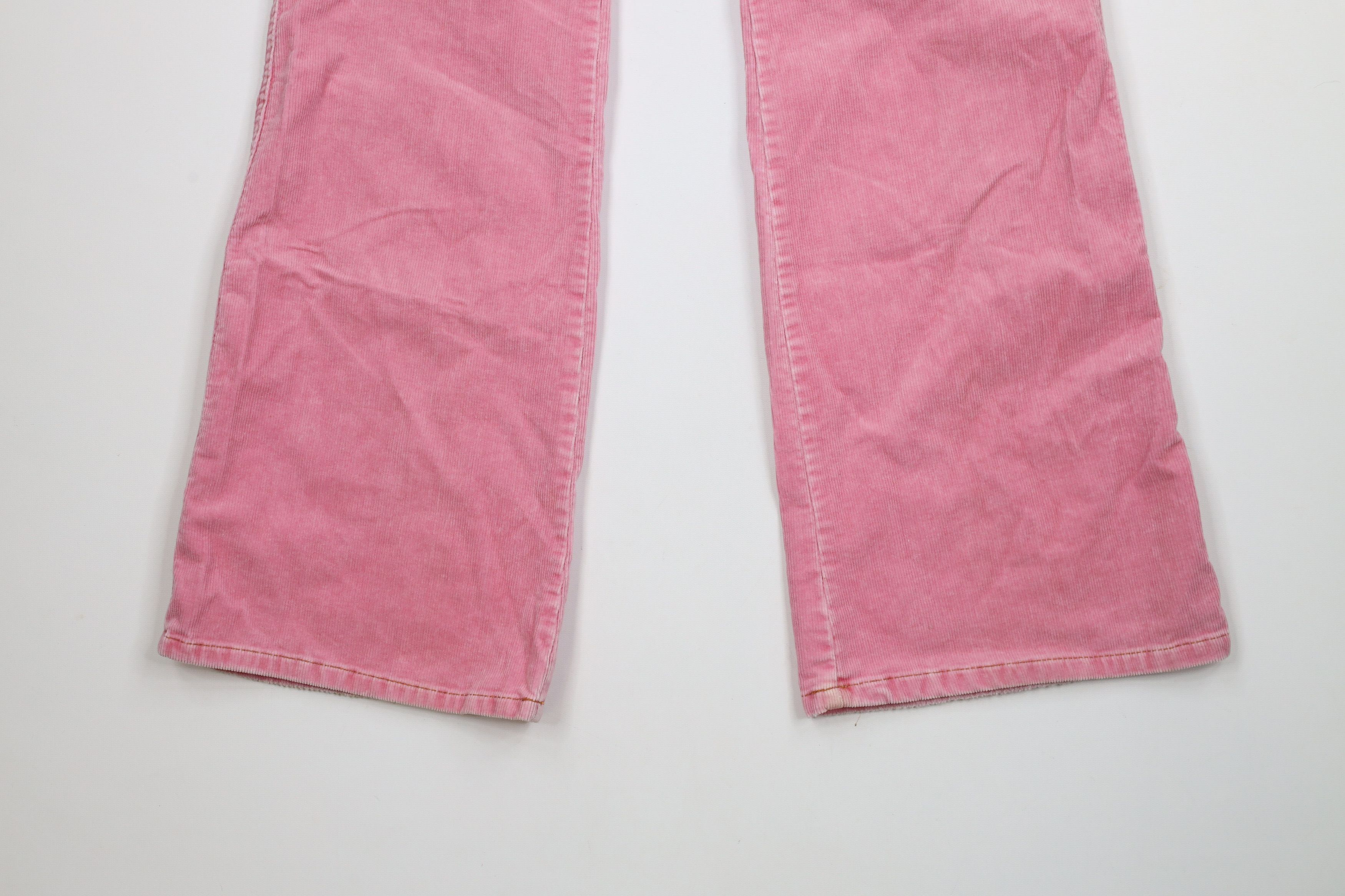 Vintage Vintage 90s Y2K Babydoll Flared Wide Leg Corduroy Pants Pink Size 30" / US 8 / IT 44 - 4 Thumbnail