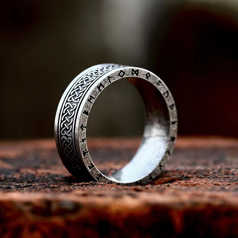 Jewelry Letter Retro Amulet Rune Jewelry Ring Size ONE SIZE - 3 Thumbnail
