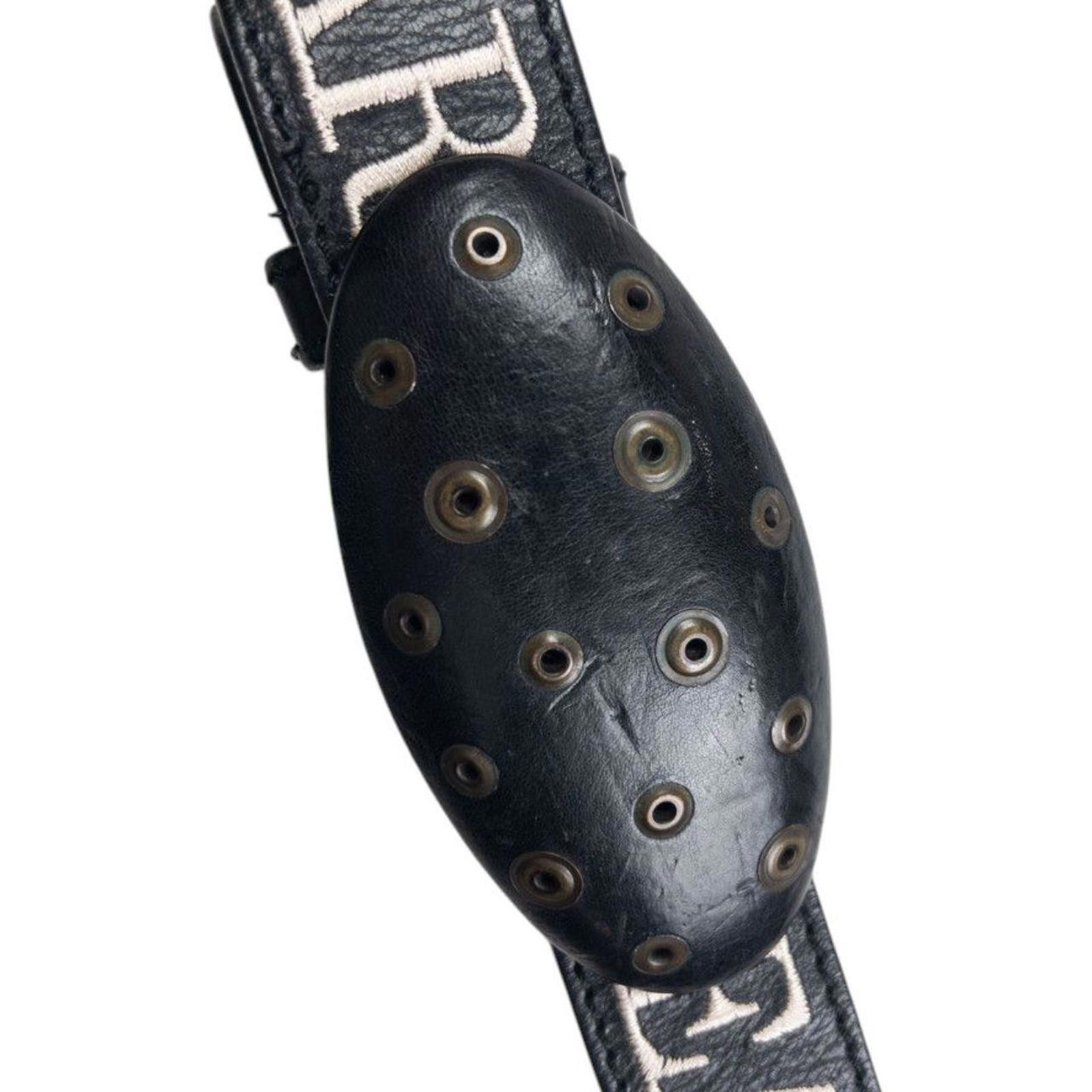 Armani Vintage Armani Jeans Embroidered Leather Belt Size W38 Size ONE SIZE - 4 Thumbnail