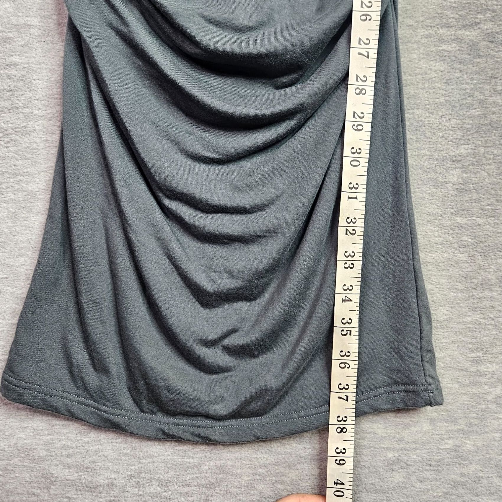 Quince Quince Women’s XS Gray Ruched Side Midi Dress Bodycon Short Sleeve Dress Size 26" / US 2 / IT 38 - 5 Thumbnail