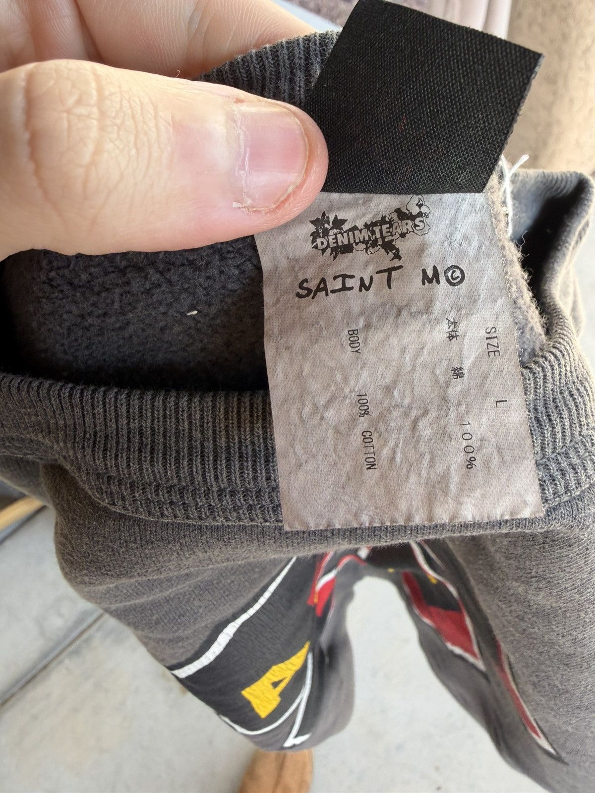DENIM TEARS × Saint Michael Saint Mxxxxxx x Denim Tears “ST” Crewneck – Black Large Size US L / EU 52-54 / 3 - 6 Thumbnail