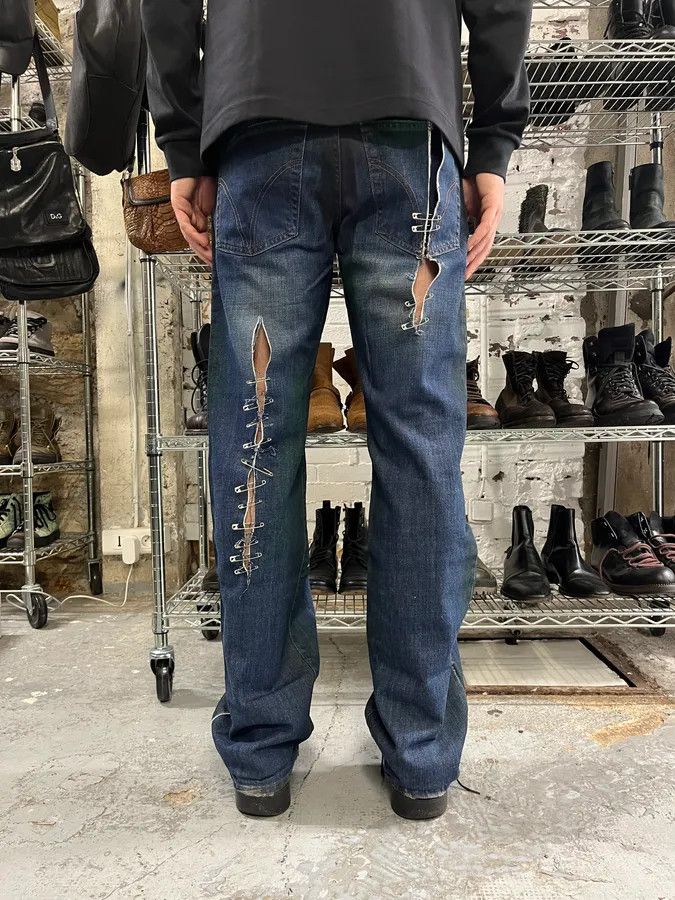 Dolce & Gabbana AW2001 Dolce & Gabbana Pins Blue Faded Denim Jeans Size US 32 / EU 48 - 4 Thumbnail