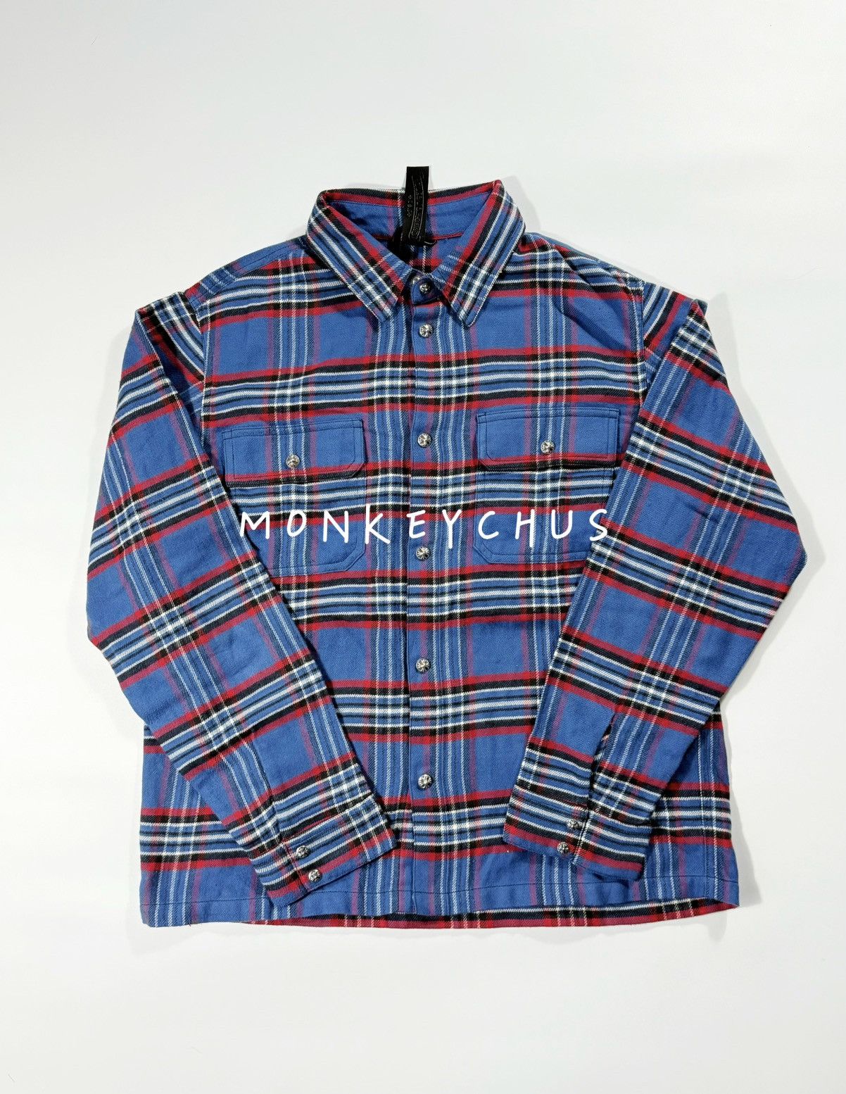 Chrome Hearts 🔥Chrome Hearts Blue Flannel Shirt🔥 Size US L / EU 52-54 / 3 - 1 Thumbnail
