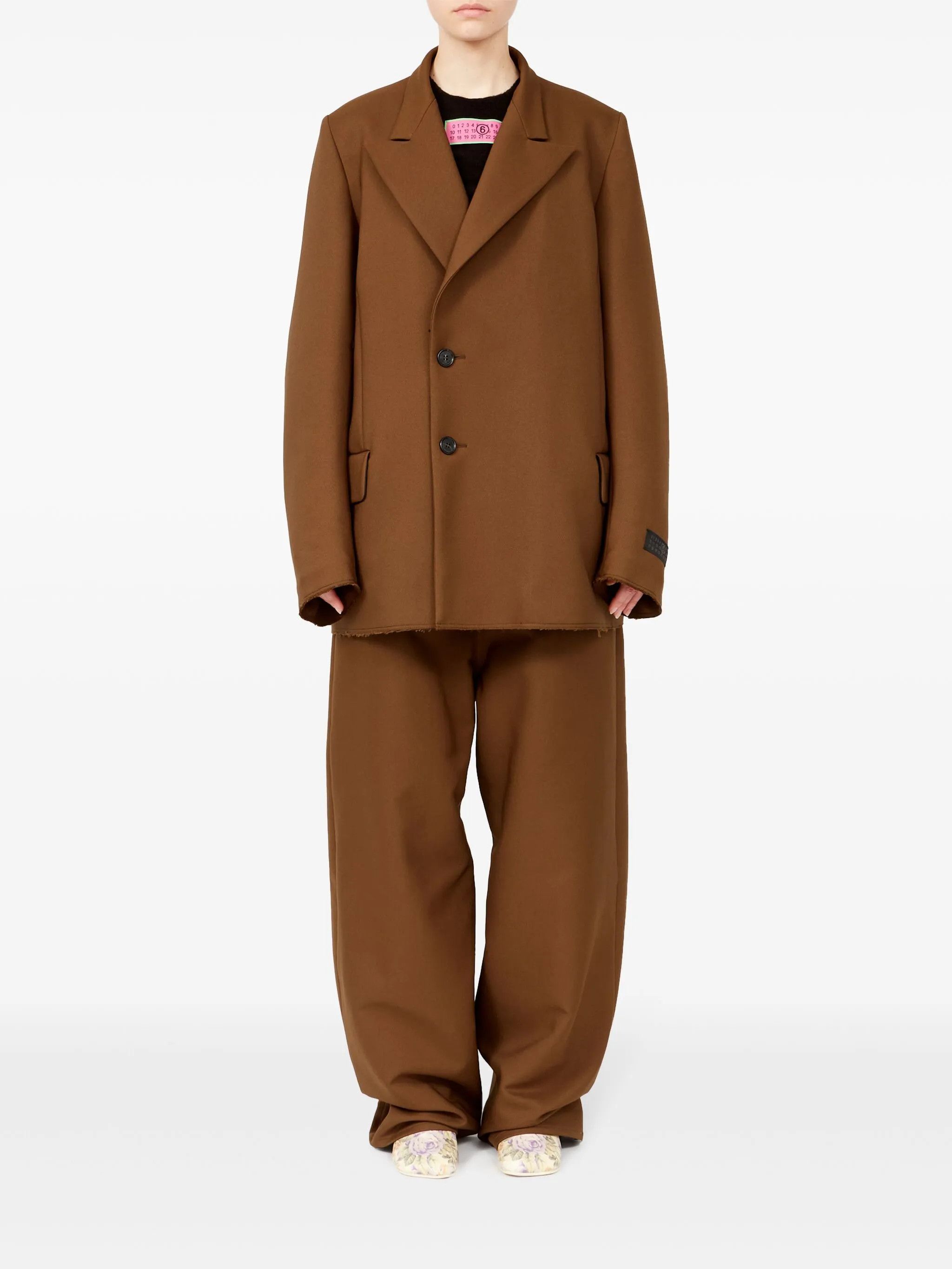 Maison Margiela oc11z0925 Single-breasted Oversized Blazer in Brown Size S / US 4 / IT 40 - 2 Thumbnail