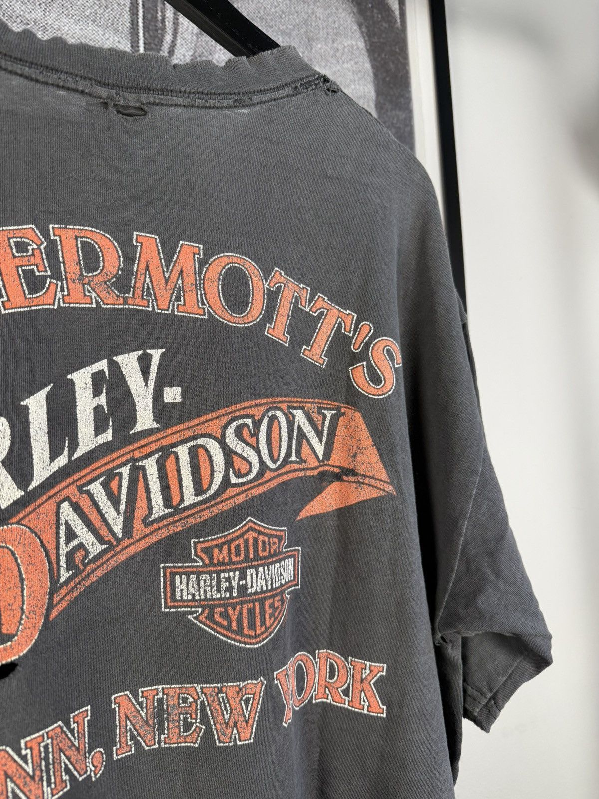 Harley Davidson × Vintage 🚭XXL GRAIL🚭 80’S HARLEY DAVIDSON THRASHED EAGLE FLAME SHIRT Size US XXL / EU 58 / 5 - 11 Thumbnail