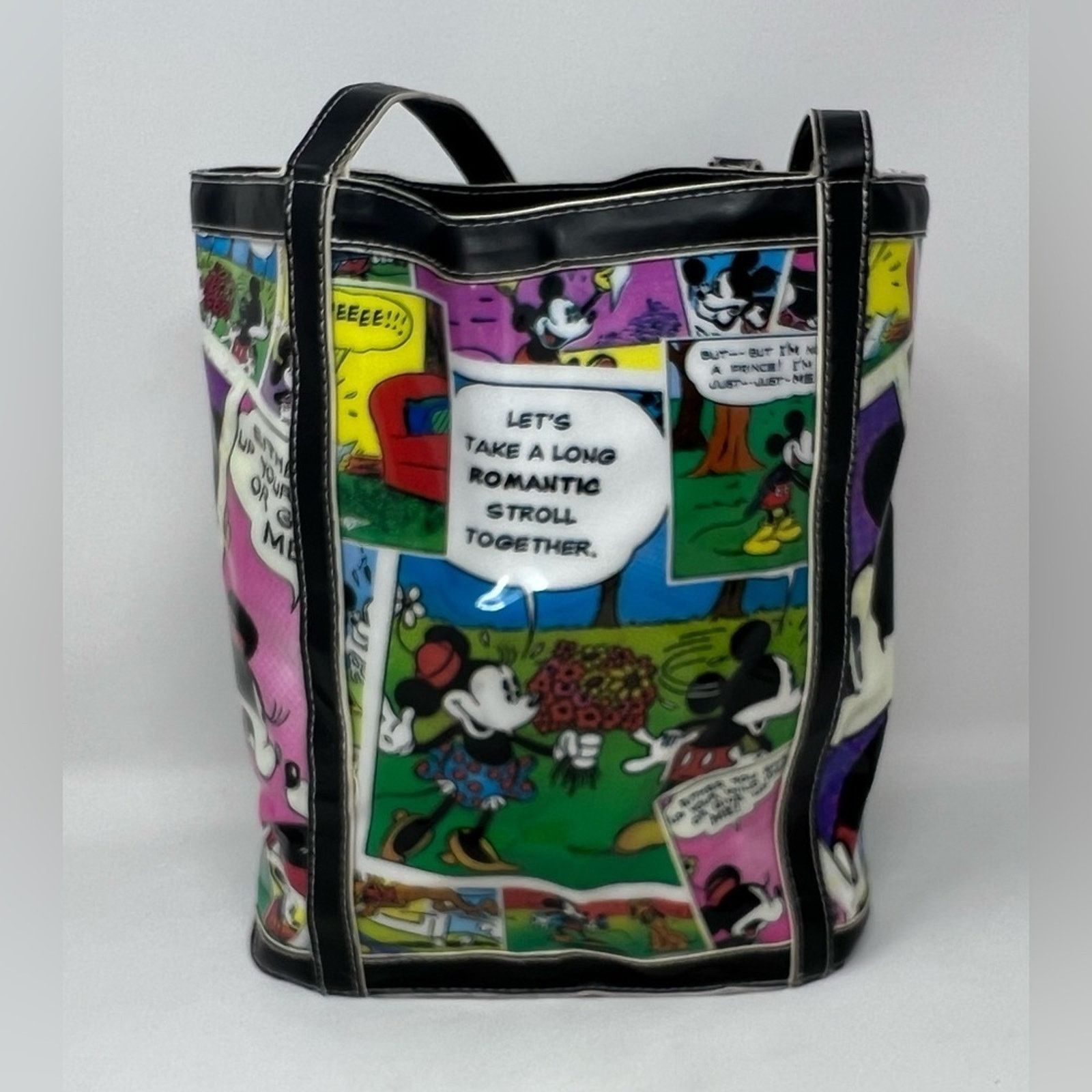 Disney Walt Disney World Disneyland Resort Vinyl Comic Tote Handbag Size ONE SIZE - 9 Thumbnail