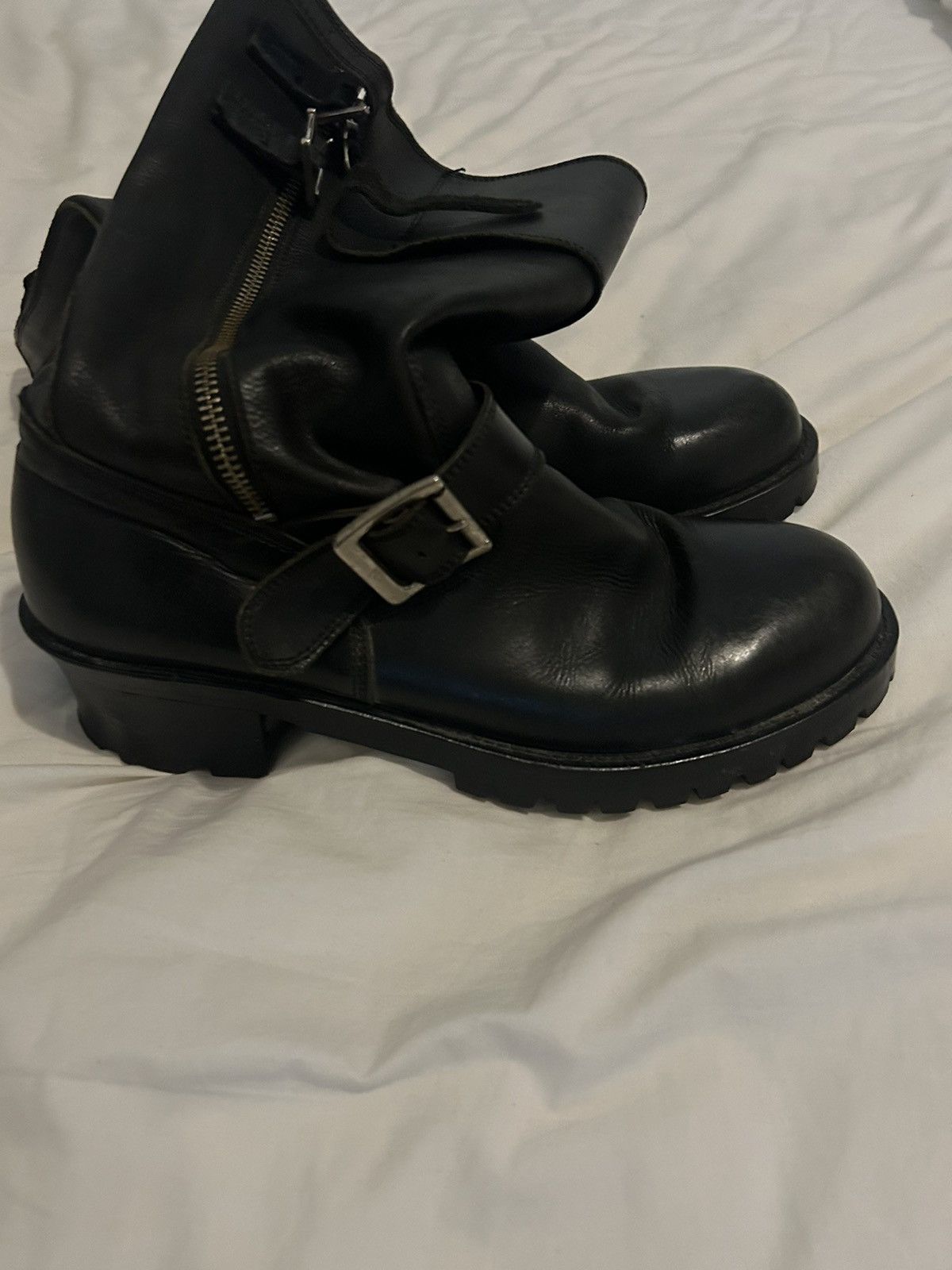 Civarize leather side zip engineer boots 42