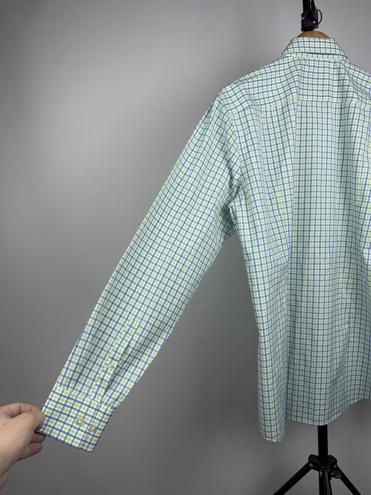 Hugo Boss Luxury 00s Hugo Boss Slim Fit Check Shirt Green Blue Mens L Size US L / EU 52-54 / 3 - 12 Thumbnail
