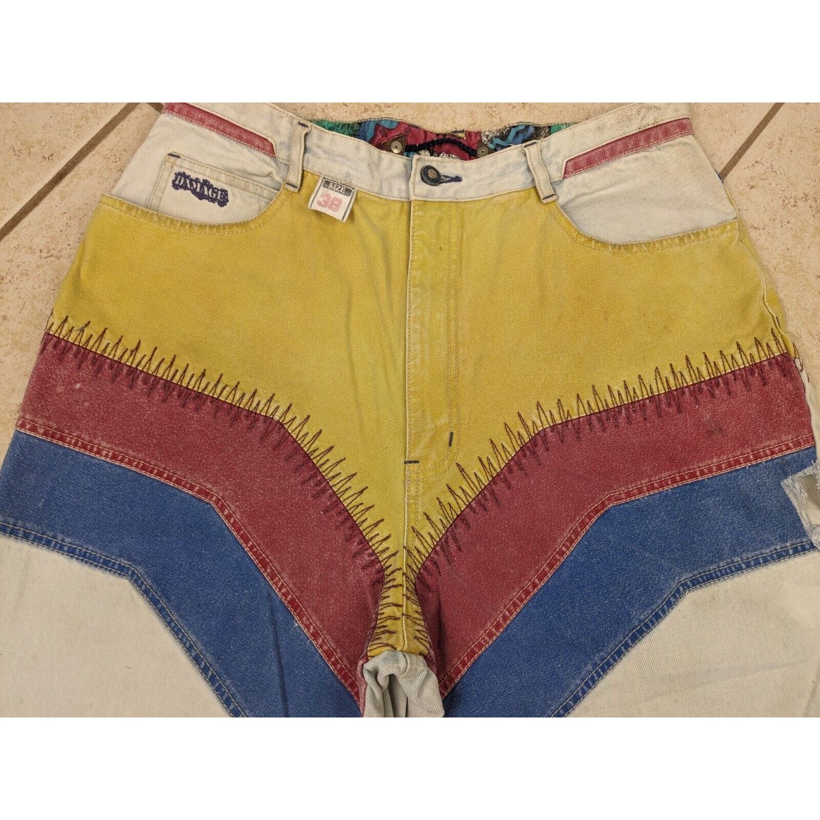 Other Vtg Major Damage 1990's Baggy Denim Shorts Jorts 36x12 Size US 36 / EU 52 - 4 Thumbnail