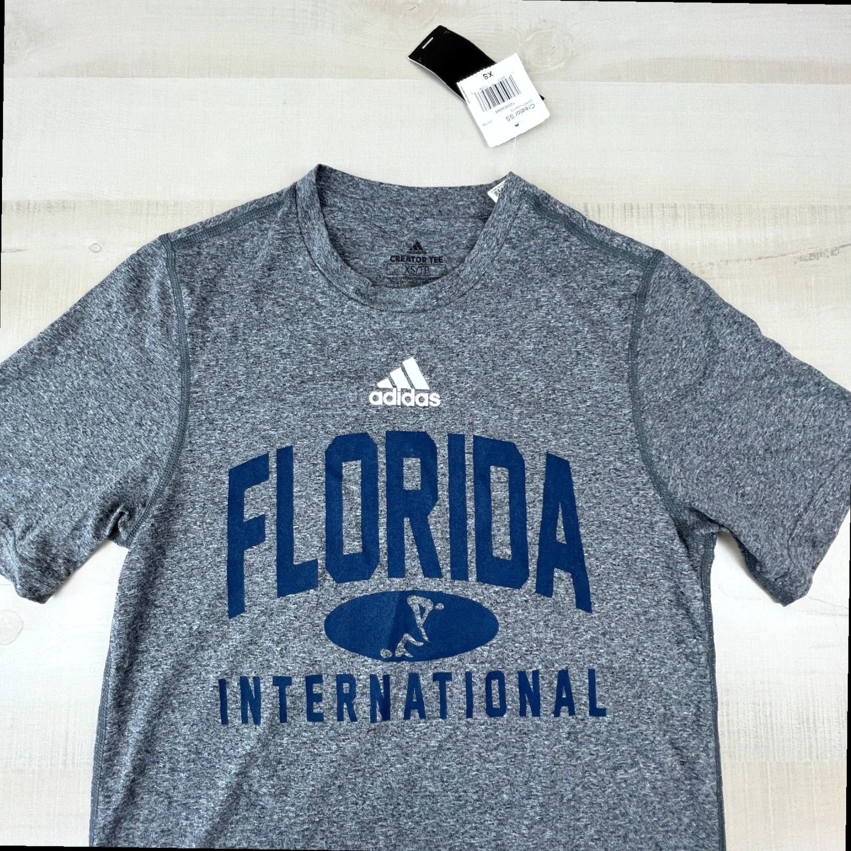 Adidas Adidas Mens Gray Creator Tee Shirt Florida International XS Short Sleeve Knit T-Shirt New Size US XS / EU 42 / 0 - 2 Thumbnail