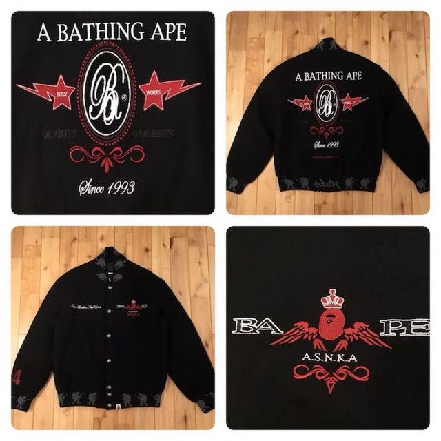 Bape 2004 BAPE × STASH Wool Varsity Jacket a bathing ape NIGO Size US M / EU 48-50 / 2 - 1 Thumbnail