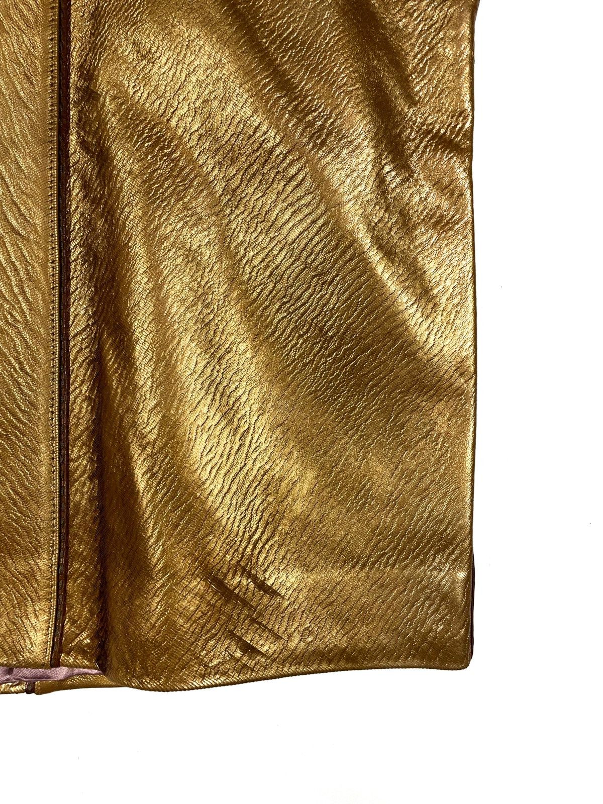 Fendi Fendi Gold Leather Skirt Size 40 Made in Italy Luxury Style Size 27" / US 4 / IT 40 - 2 Thumbnail