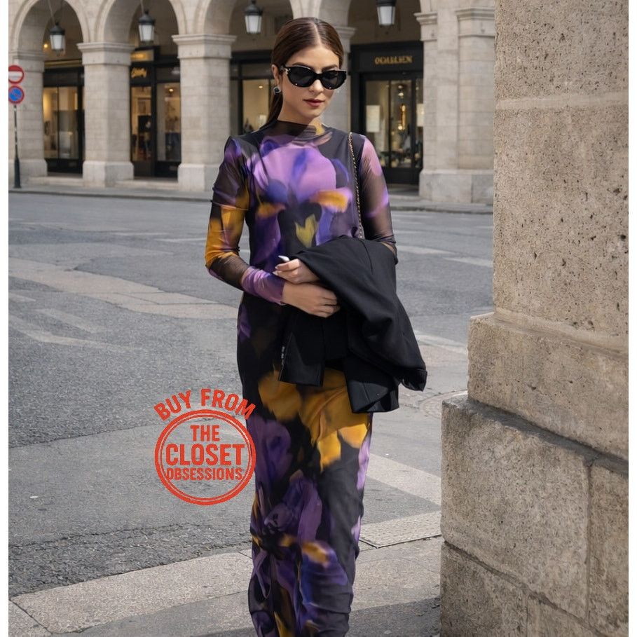 Mango MANGO Floral High Neck Maxi Dress NWT Size S / US 4 / IT 40 - 10 Thumbnail