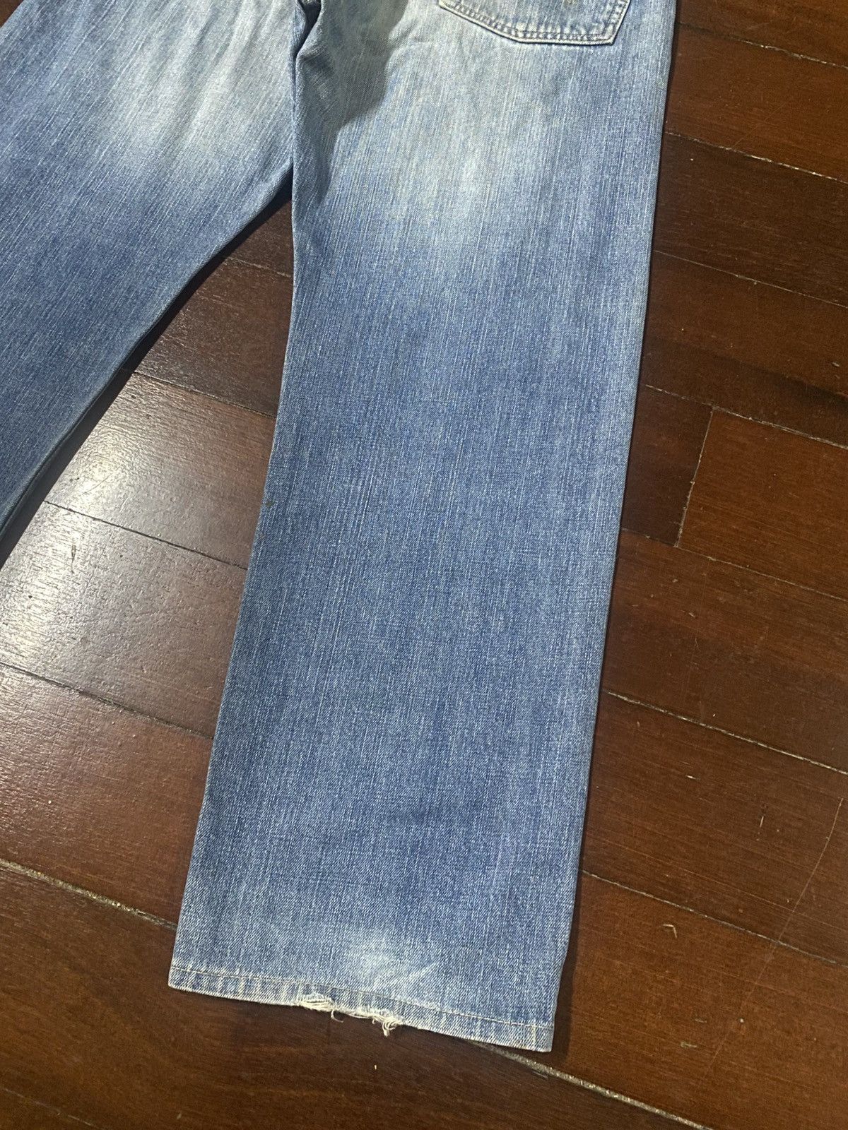 Edwin Vintage 90s Edwin 505 X mud wash distressed selvedge jeans Size US 37 - 12 Thumbnail