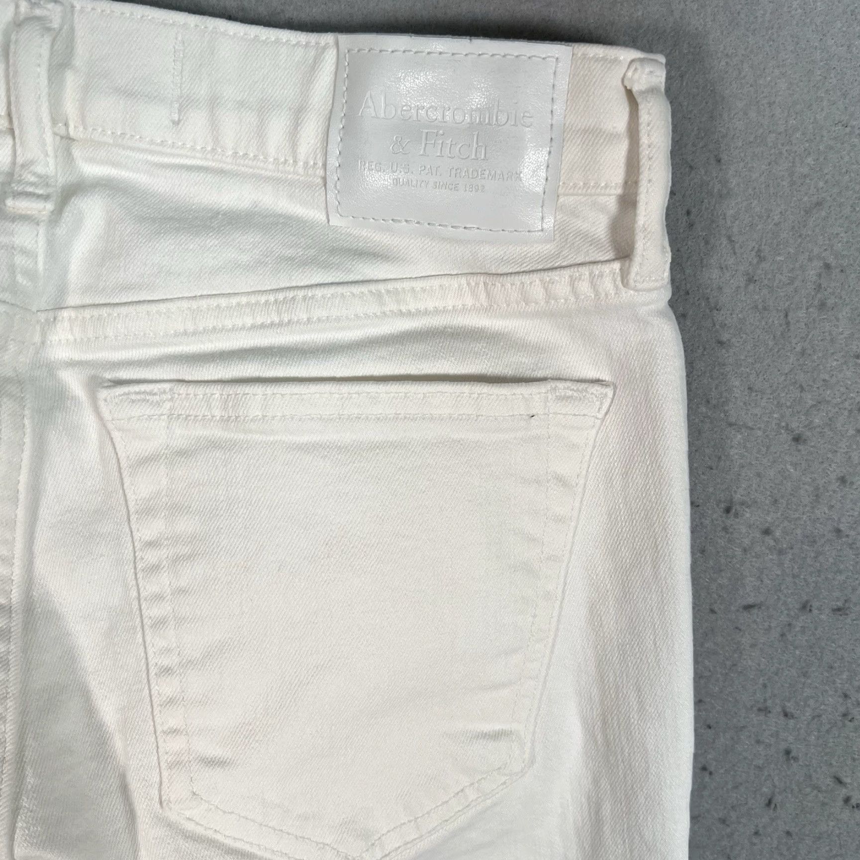 Abercrombie & Fitch VINTAGE Abercrombie & Fitch Skinny Stretch Jeans Womens Size 28 x 30 Cotton Blend Denim White 2000s Size 28" / US 6 / IT 42 - 7 Thumbnail