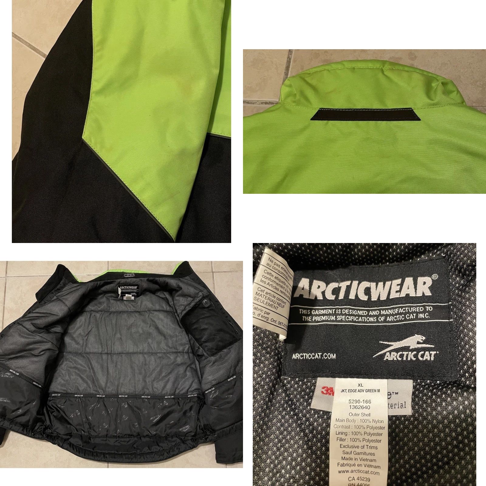 Vintage VINTAGE Arctic Cat Edge Advantage Snowmobile Racing Jacket XL Green Bomber Jacket Men XL Skiing Size US XL / EU 56 / 4 - 8 Thumbnail