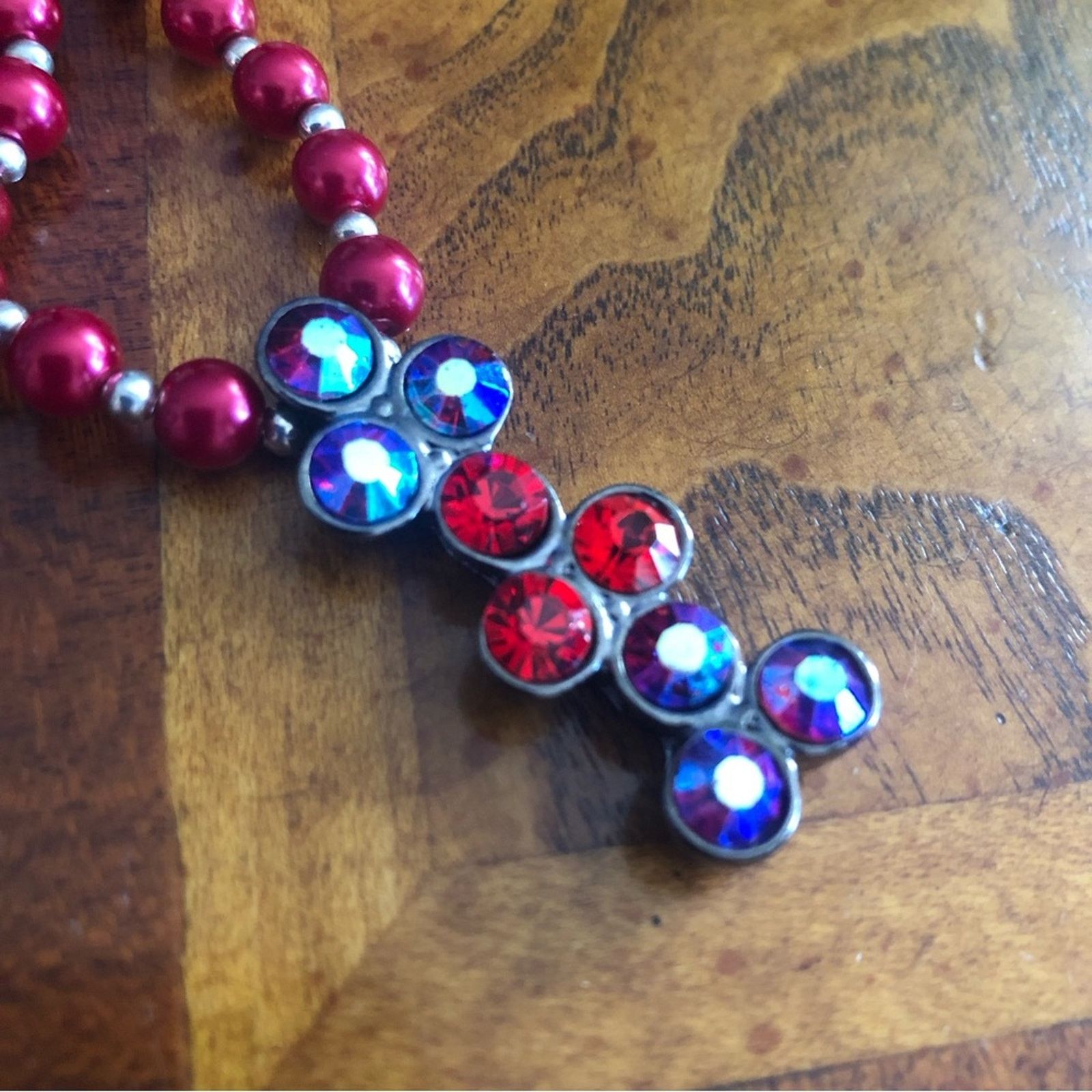Handmade Handcrafted red Czech Pearl genuine ruby necklace Size ONE SIZE - 8 Thumbnail