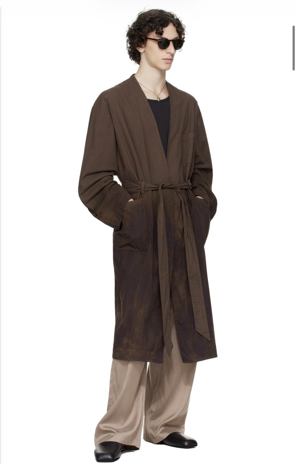 Emporio Armani × Our Legacy Overdyed Toga Brown Robe Coat Jacket Size US M / EU 48-50 / 2 - 3 Thumbnail