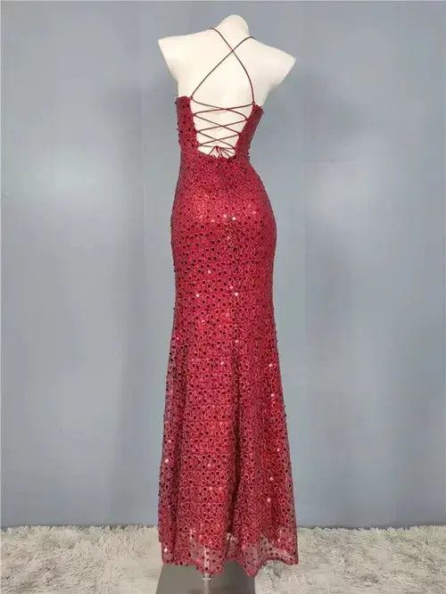 Designer Burgundy sequin dress Size S / US 4 / IT 40 - 6 Thumbnail