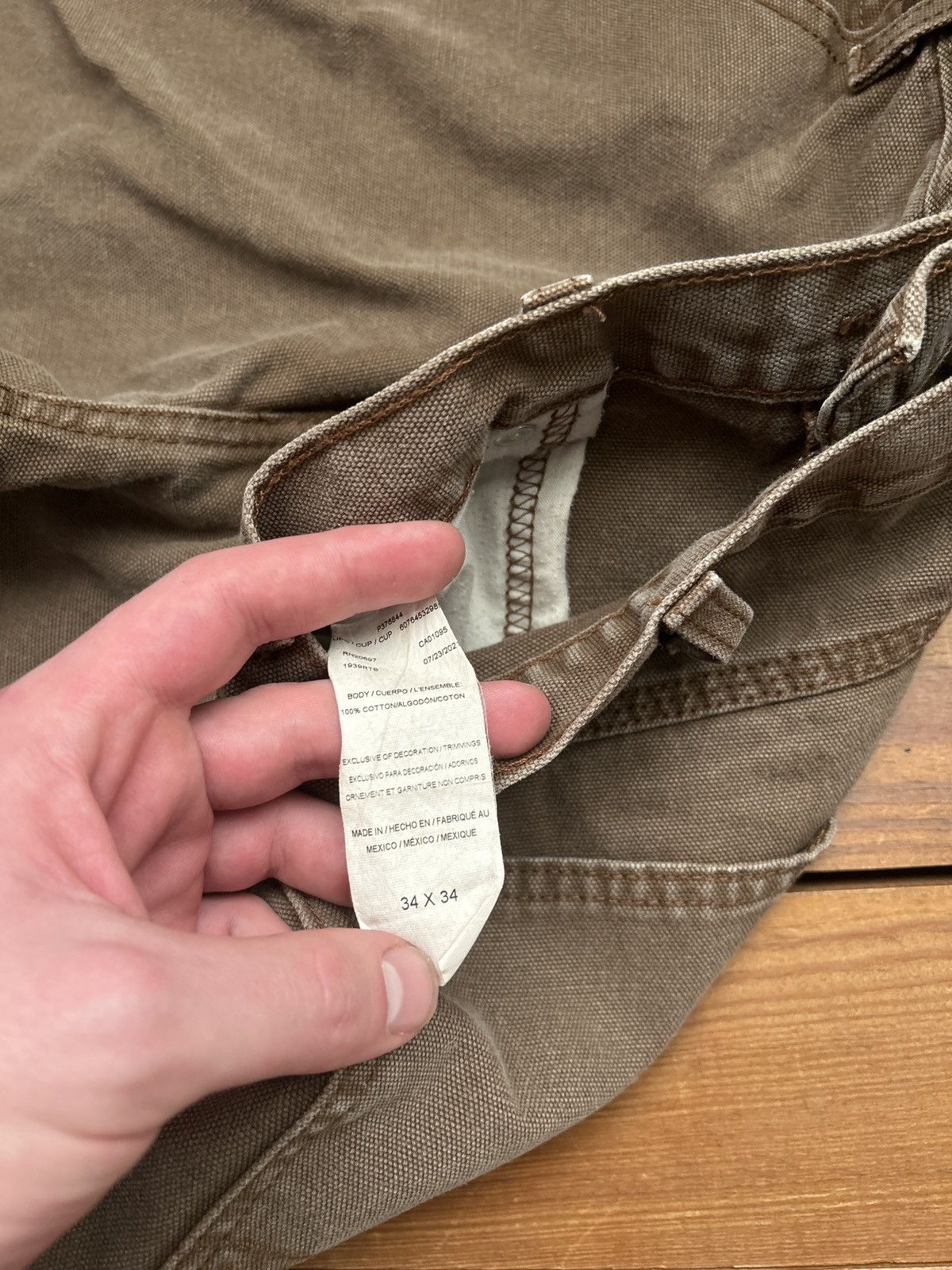 Dickies × Vintage Vintage 90s Dickies Brown Faded Carpenter Pants Size US 34 / EU 50 - 3 Thumbnail