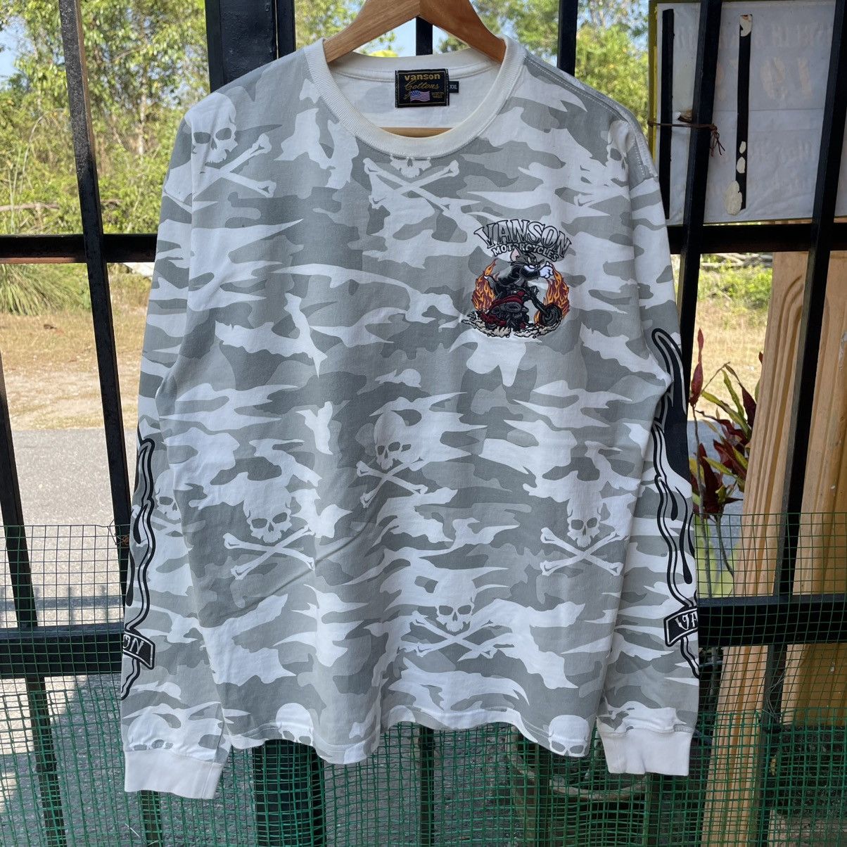 Vanson Leathers 🔥Vanson Leathers Embroidered Tom And Jerry Logo Camo Tee Size US XL / EU 56 / 4 - 7 Thumbnail