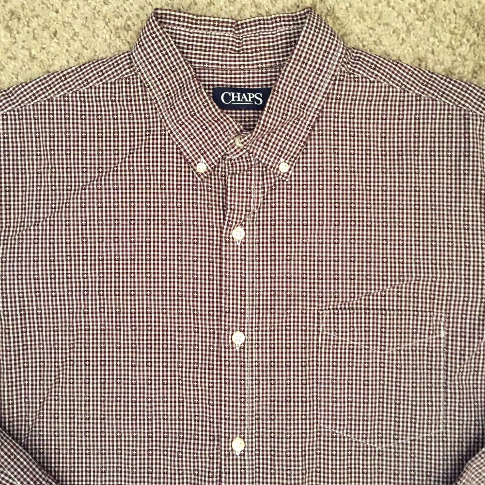 Chaps Chaps Shirt Mens XL Red Plaid Long Sleeve Button Down Shirt Mens XL Red Plaid Long Sleeve Button-Down Size US XL / EU 56 / 4 - 2 Thumbnail