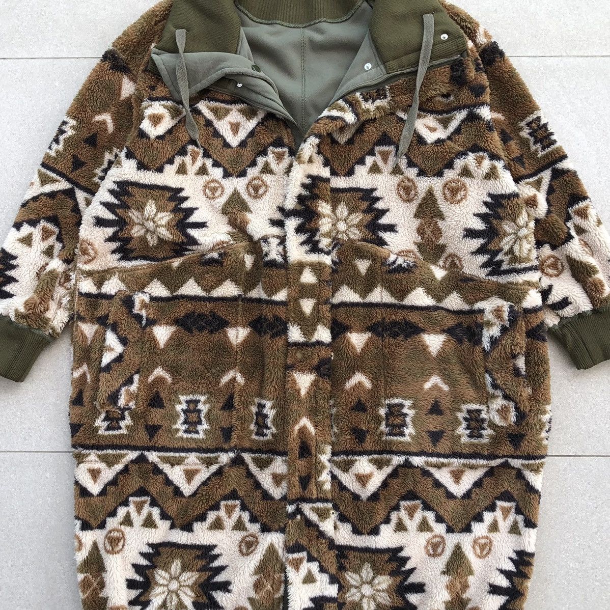 Issey Miyake Mercibeaucoup Reversible Fleece Navajo Long Coat Jacket Size US L / EU 52-54 / 3 - 19 Thumbnail