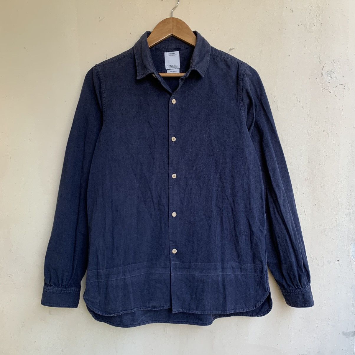 Visvim Visvim Long Raider Shirt Navy Blue Size US S / EU 44-46 / 1 - 1 Thumbnail