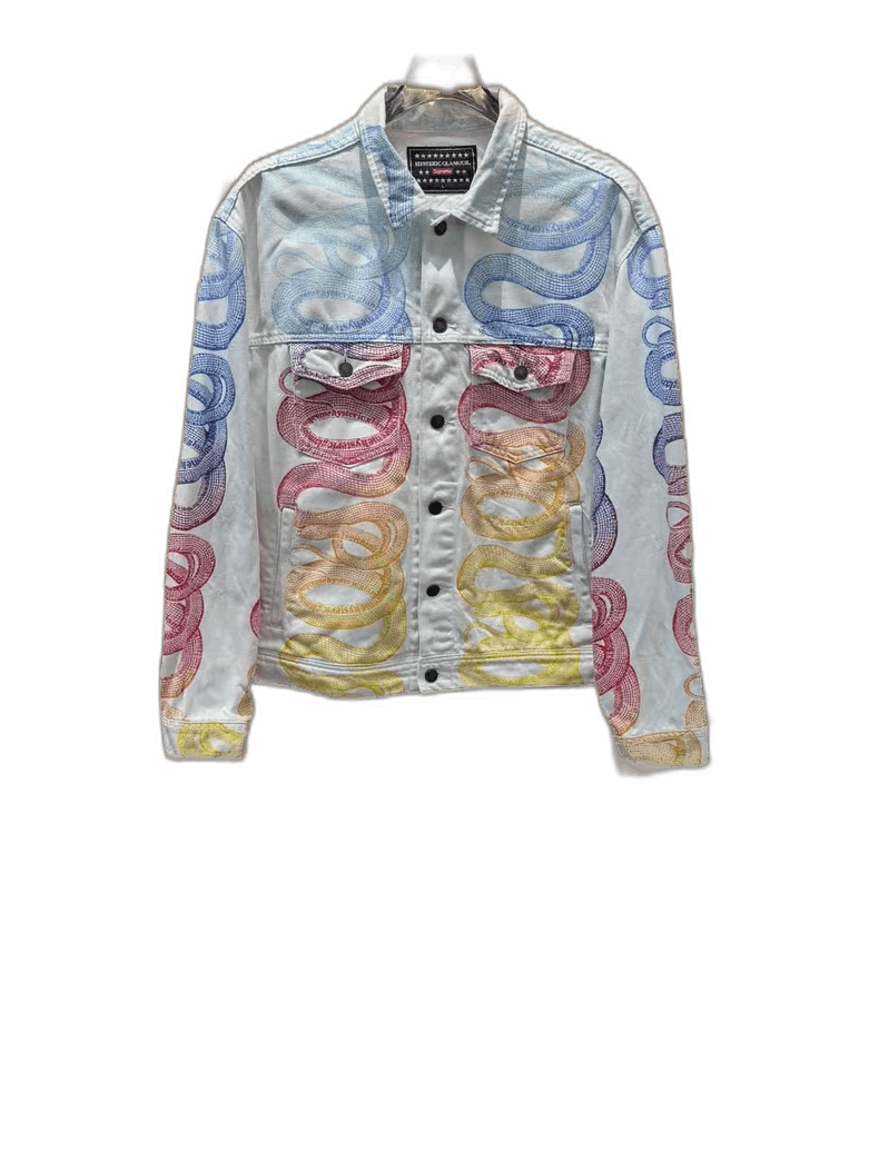 Supreme Supreme Rainbow Snake Print Denim Jacket Size L / US 10 / IT 46 - 1 Thumbnail