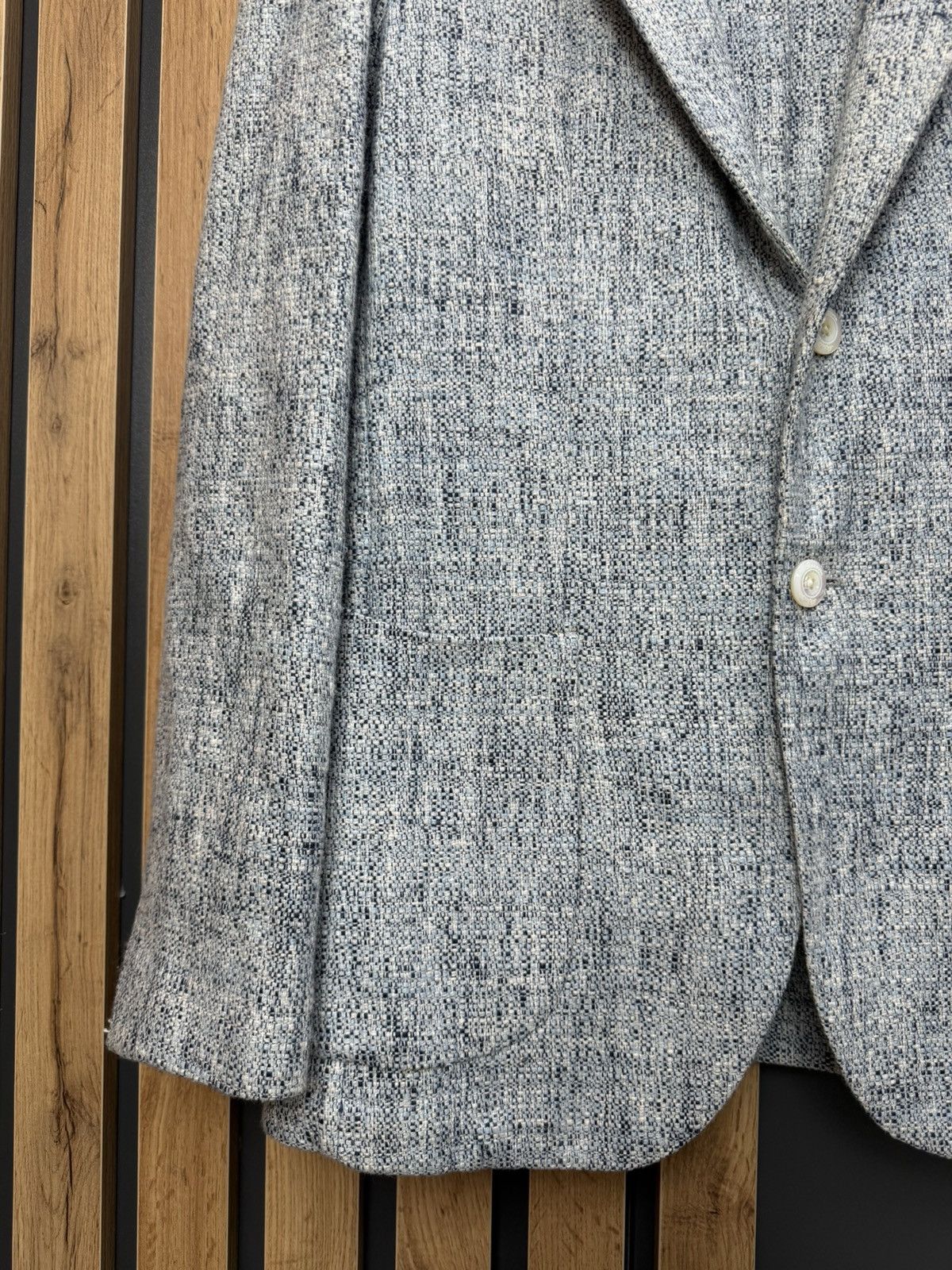 Finamore Finamore Napoli Textured Cotton Blazer Size 48 Size 38R - 4 Thumbnail