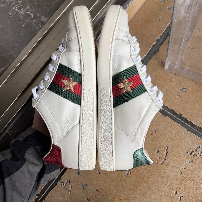 Gucci Gucci ACE Leather Embroidered Sneakers for Women -2508 Size US 5 / IT 35 - 6 Thumbnail