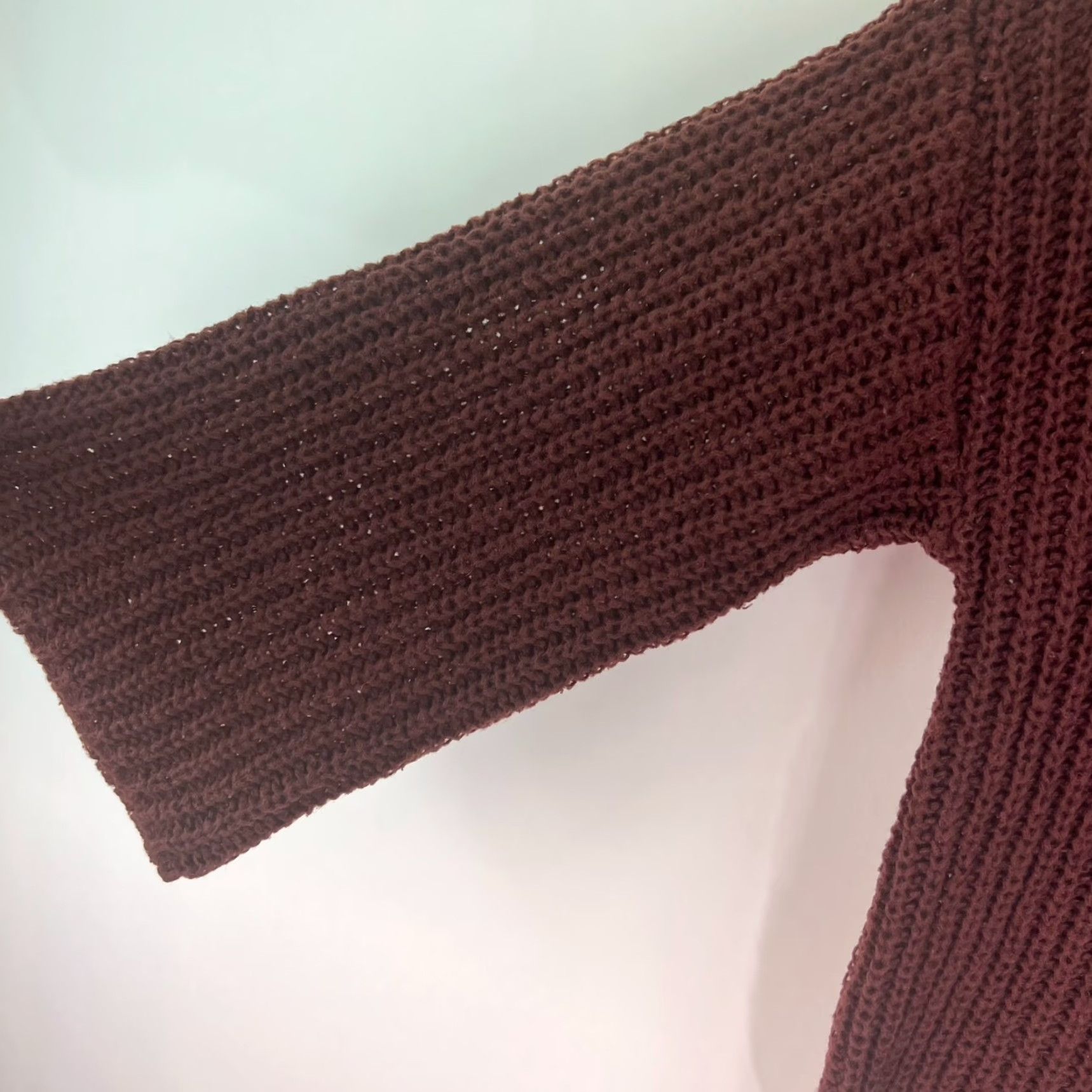 Shein Chunky Knit 3/4 Sleeve Sweater Brown XL SheIn Pullover Knit Bell Sleeve Round Neck Womens Size XL / US 12-14 / IT 48-50 - 3 Thumbnail
