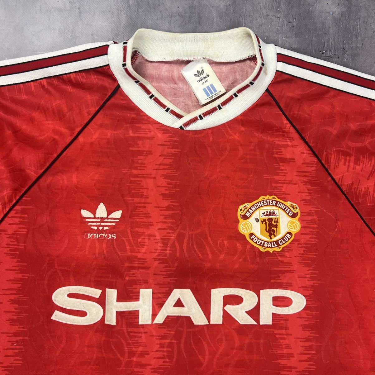 Adidas Rare! Manchester United Adidas 1990 Soccer Jersey Shirt Size US L / EU 52-54 / 3 - 5 Thumbnail