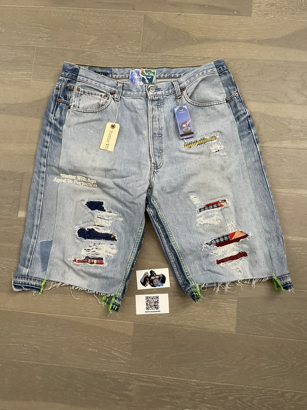 Better With Age Better With Age Monroe Triple-Wide Denim Repair Shorts Size US 38 / EU 54 - 2 Thumbnail
