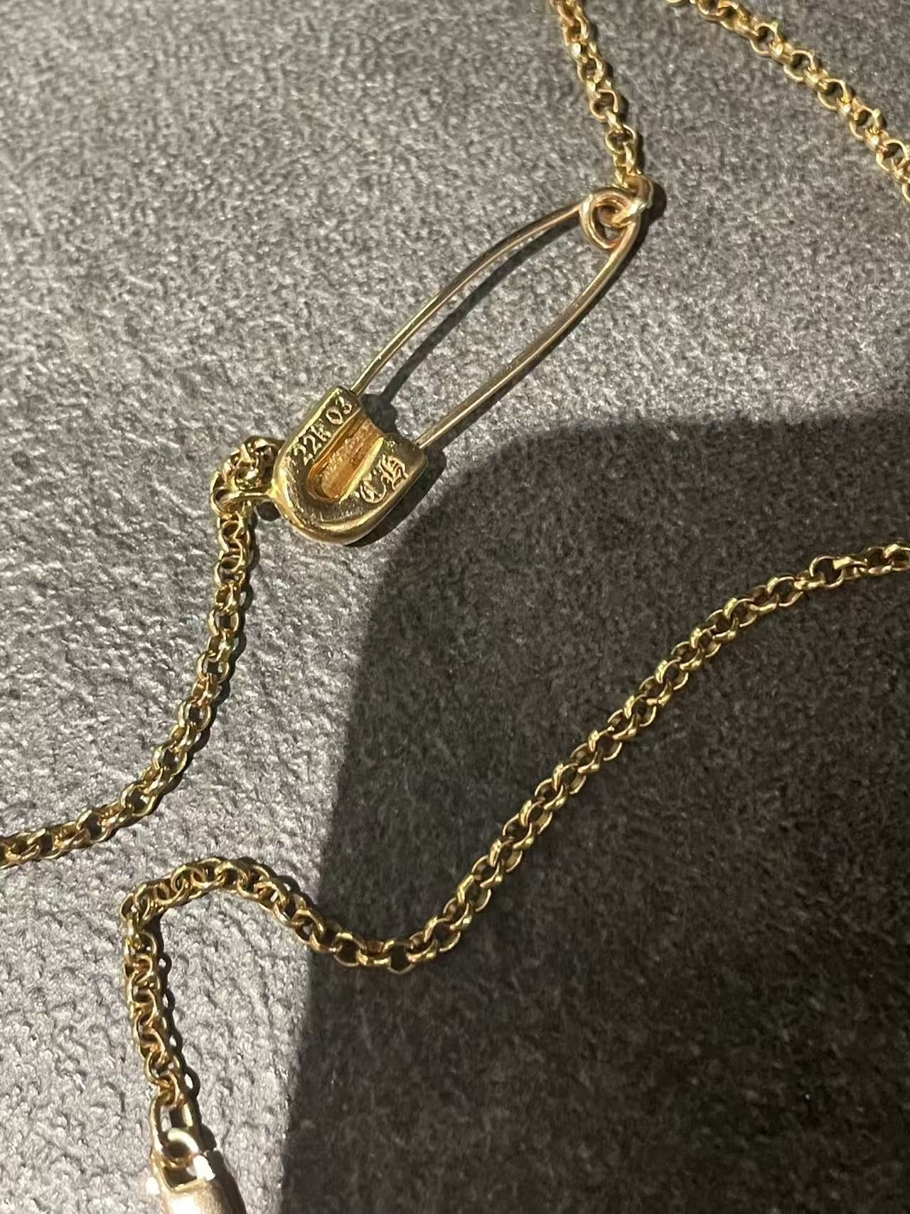 Chrome Hearts Chrome Hearts 22K Gold Safety Pin Necklace Size ONE SIZE - 12 Thumbnail