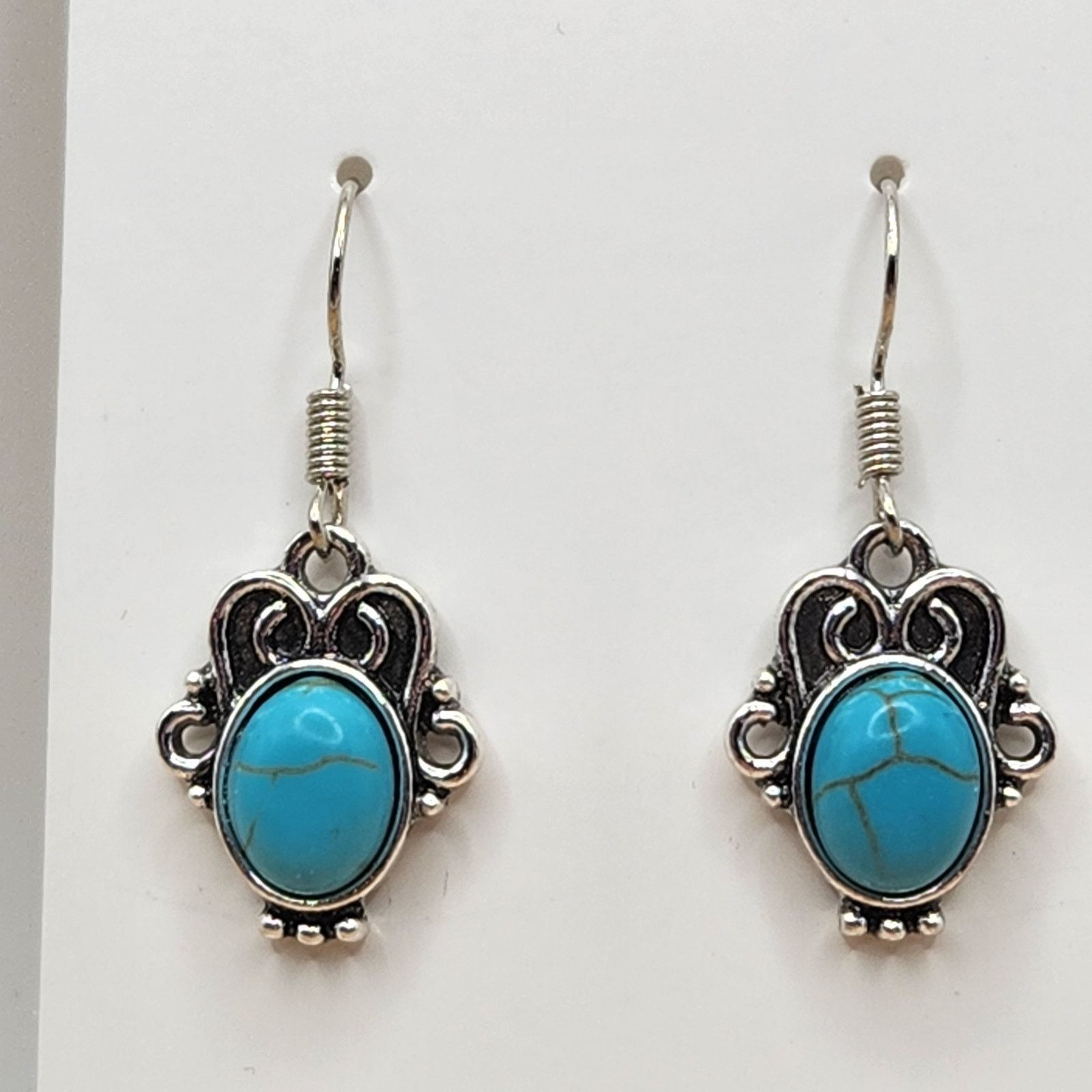 Other Boho Turquoise Mosaic Dangle Earrings Size ONE SIZE - 1 Thumbnail