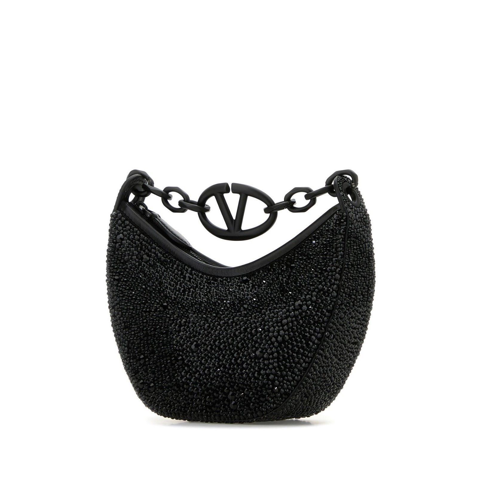 Valentino VALENTINO GARAVANI Embellished Moon Rhinestone Jewel Black L Size ONE SIZE - 2 Thumbnail
