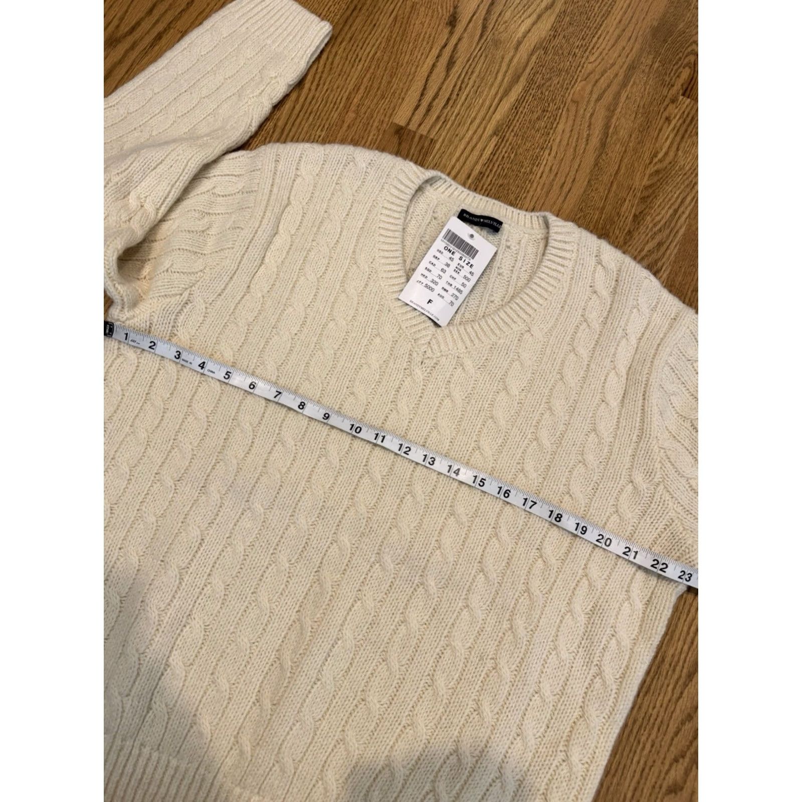 Brandy Melville Brandy Melville Sweater Cardigan Wool Blend V-Neck Cable Knit One Size Cream Women Fall Winter Spring NWT Size ONE SIZE - 3 Thumbnail