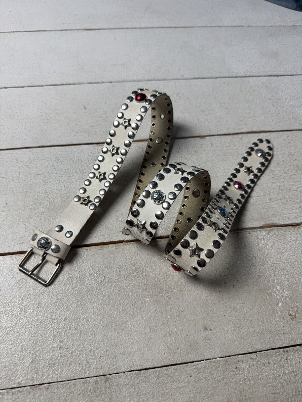 Hysteric Glamour Vintage Leather Belt Y2K Rhinestones Punk Metal Avant Garde Size ONE SIZE - 1 Thumbnail
