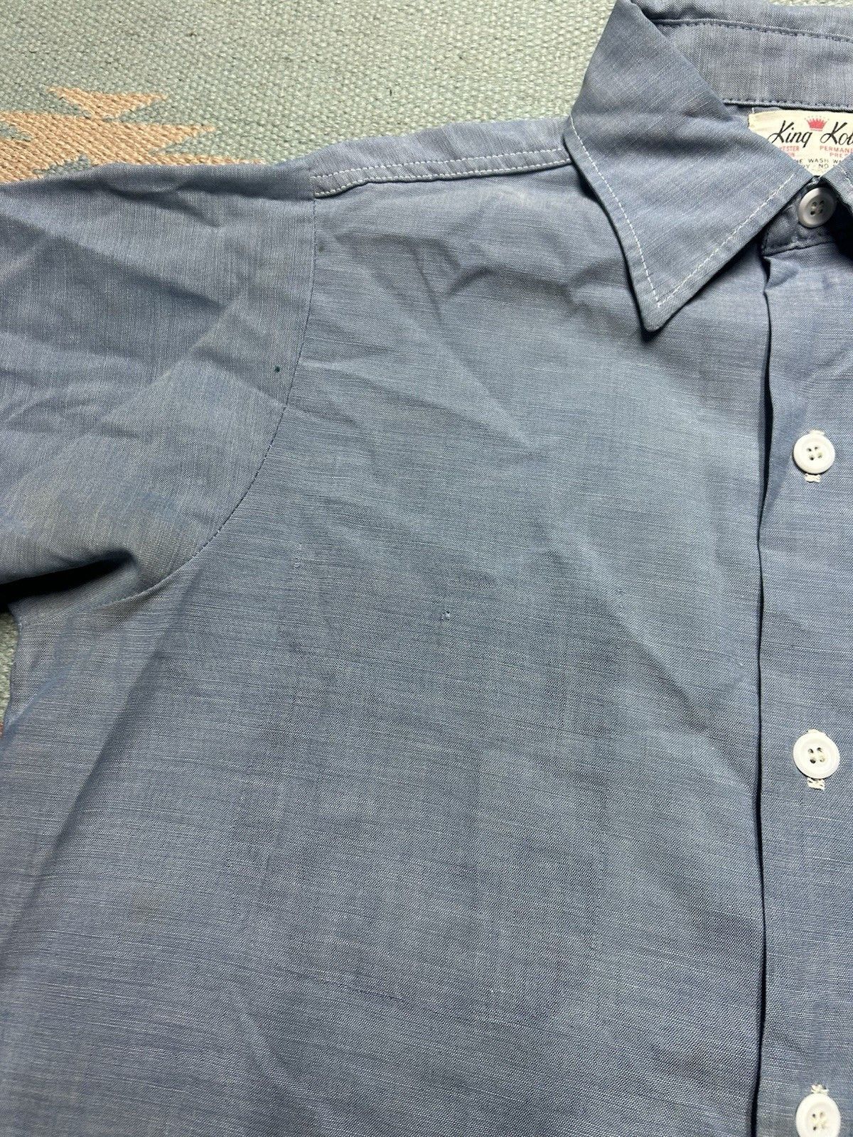 Vintage Vtg 70 chambray work shirt King Kole distressed AS IS Medium Size US M / EU 48-50 / 2 - 5 Thumbnail