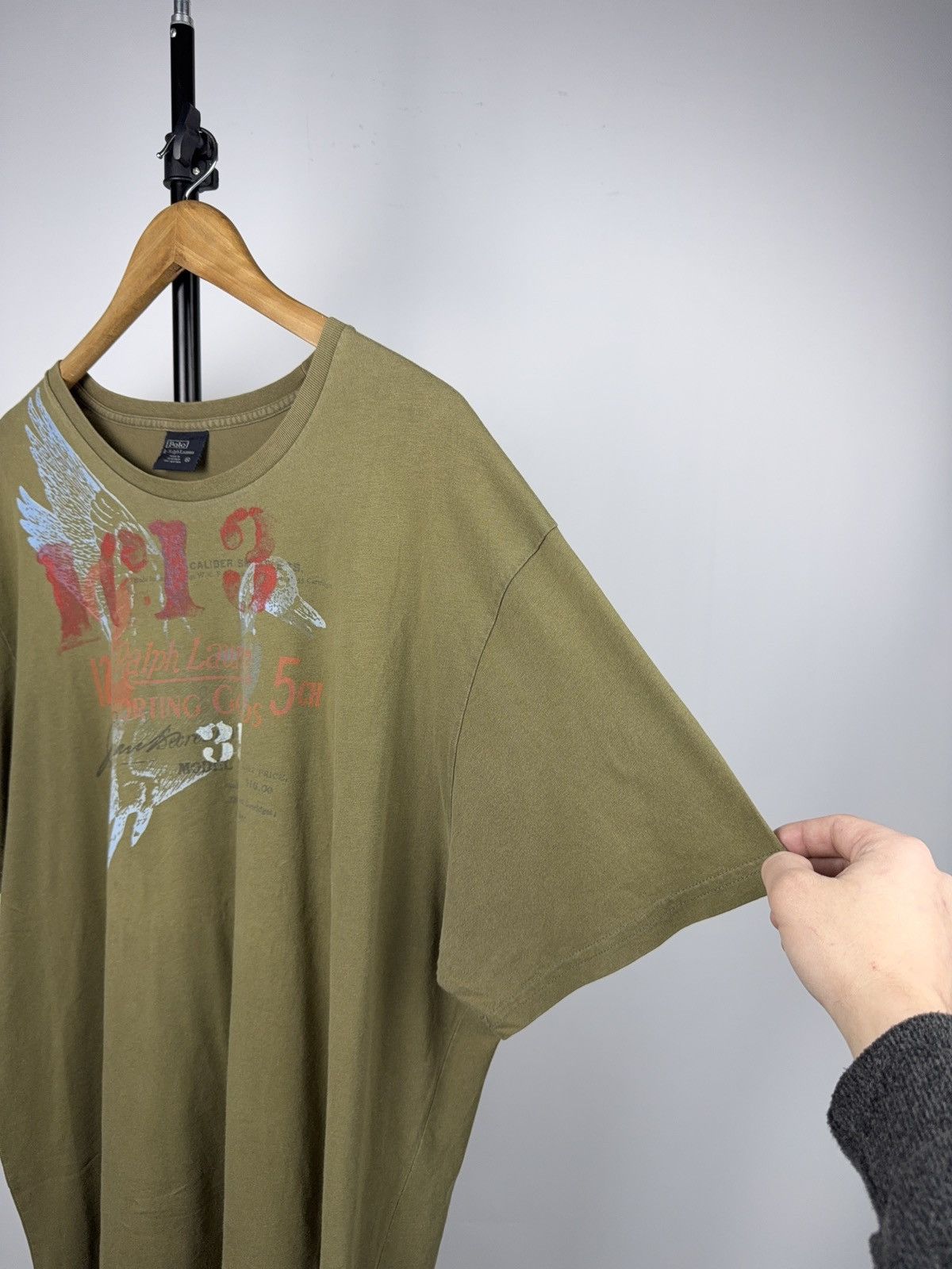 Polo Ralph Lauren 90s Polo Ralph Lauren Olive Vintage Graphic Eagle Tee XL Size US XL / EU 56 / 4 - 6 Thumbnail